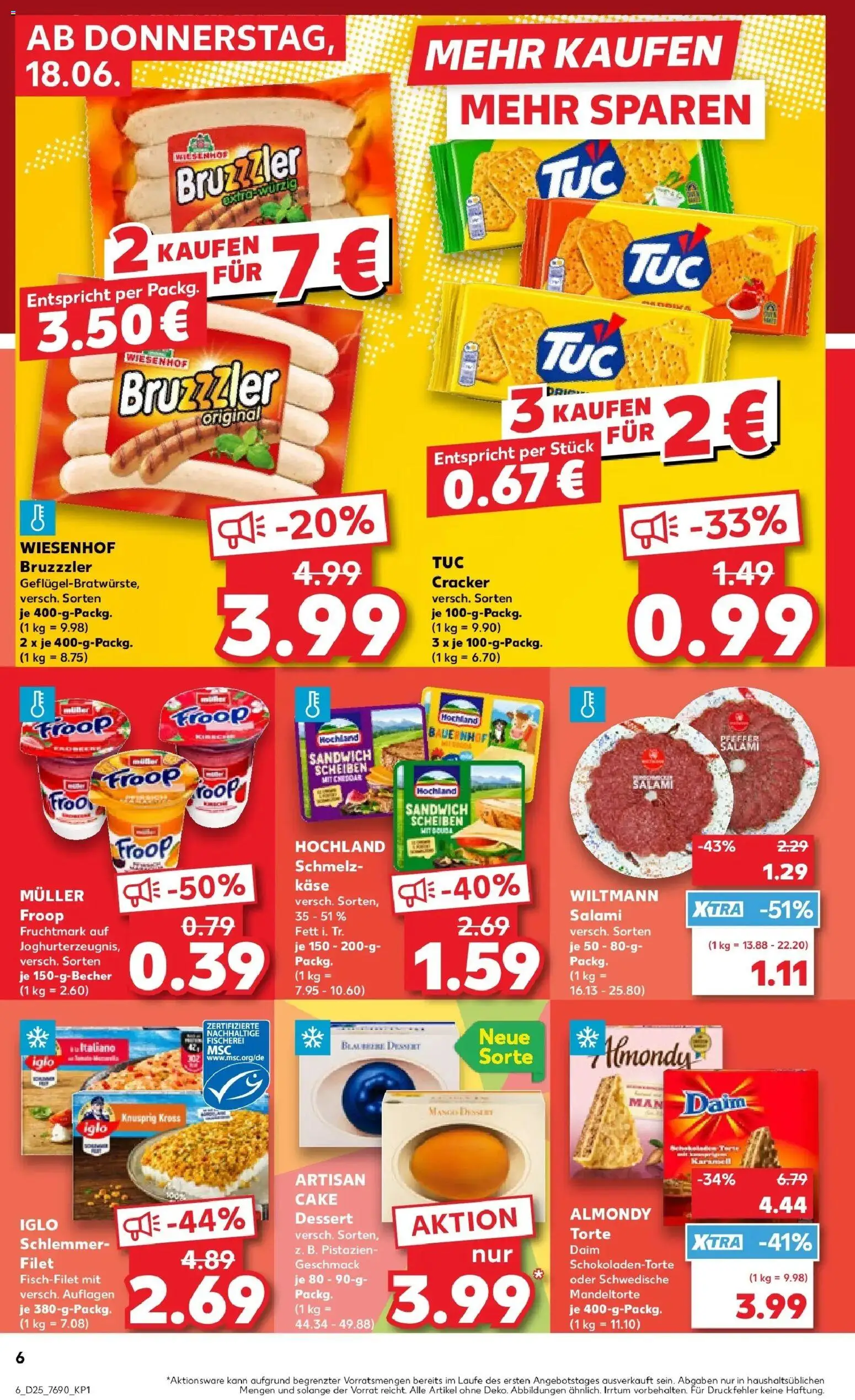 Kaufland Prospekt Münsingen – gültig ab 15.06.2026 | Seite: 17 | Produkte: Froop, Käse, Pistazien, Salami