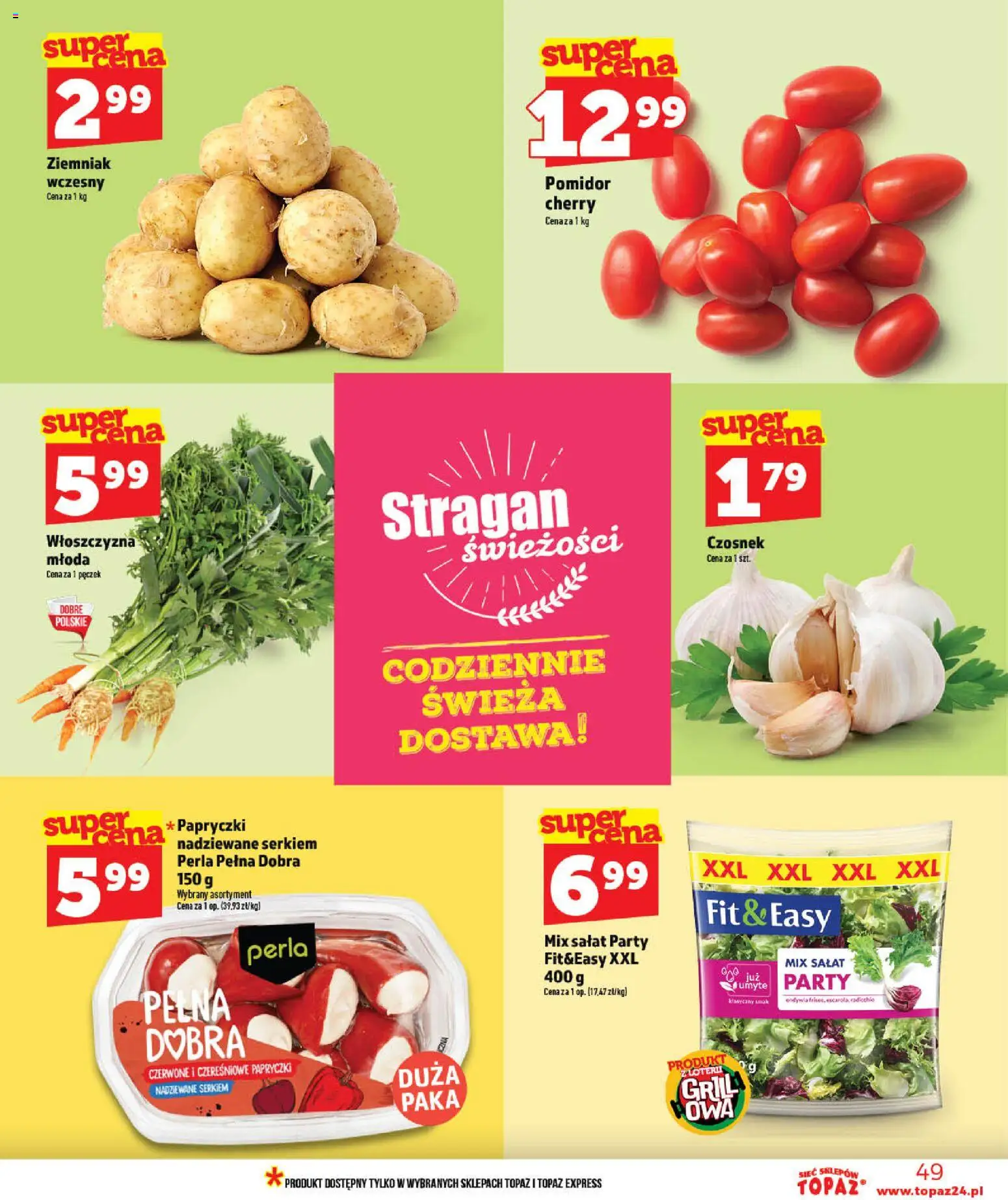 Topaz gazetka - MAZ od 28.05.2026 | Strona: 49 | Produkty: Czosnek, Mix sałat
