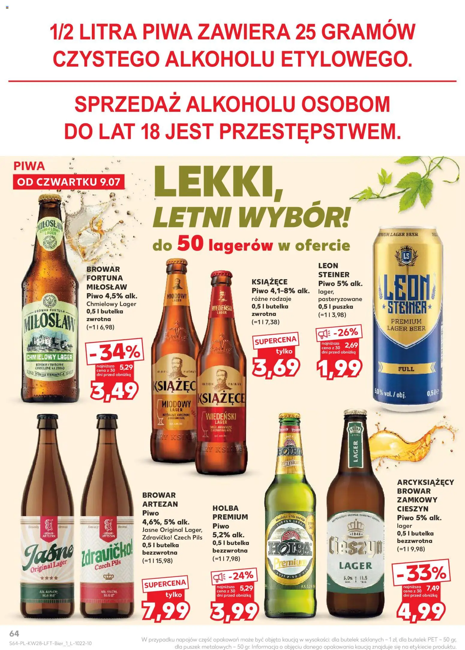 Kaufland Polsko leták od 09.07.2026 | Strana: 64 | Produkty: Pivo