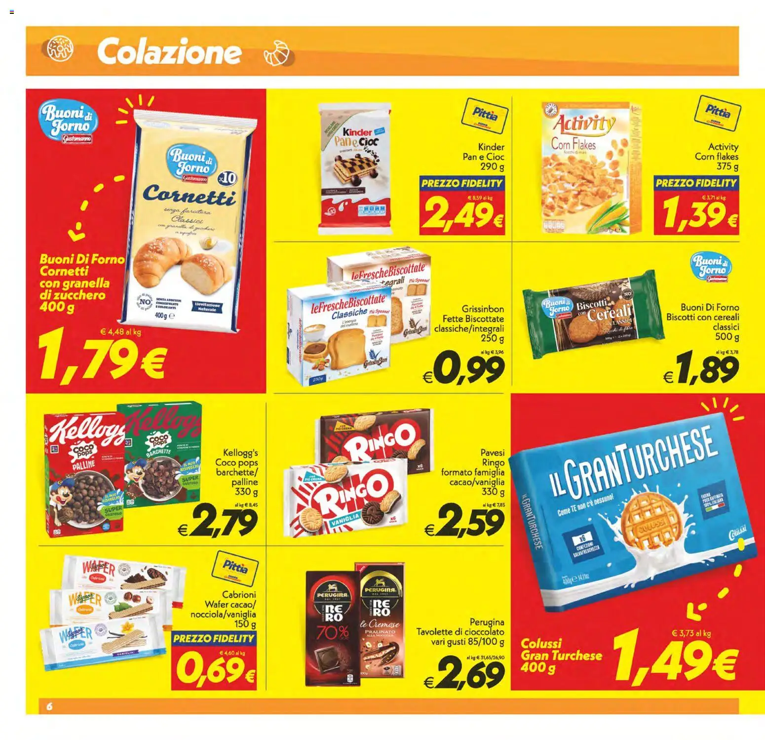 Volantino SuperConveniente del 28.04.2026 | Pagina: 6 | Prodotti: Pane, Tè, Cereali, Fette biscottate