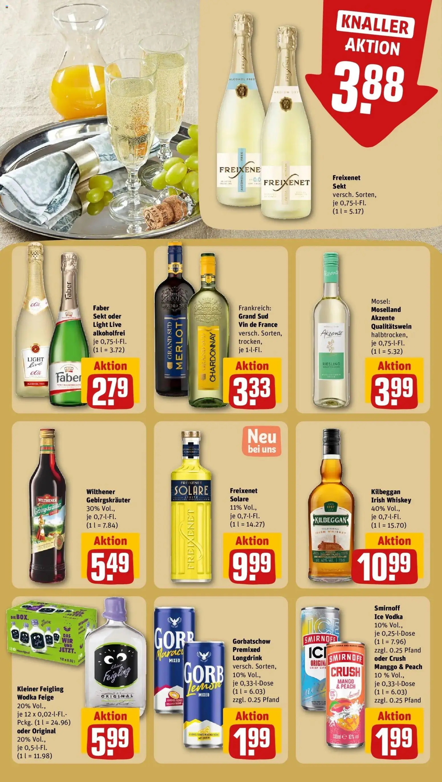 Rewe Prospekt Kriftel – gültig ab 08.06.2026 | Seite: 18 | Produkte: Sekt, Kleiner feigling, Mango, Whiskey