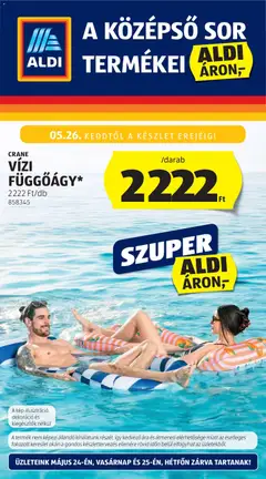 Aldi Középső sor termékei - amely érvényes a következő dátumtól: 21.05.2026
