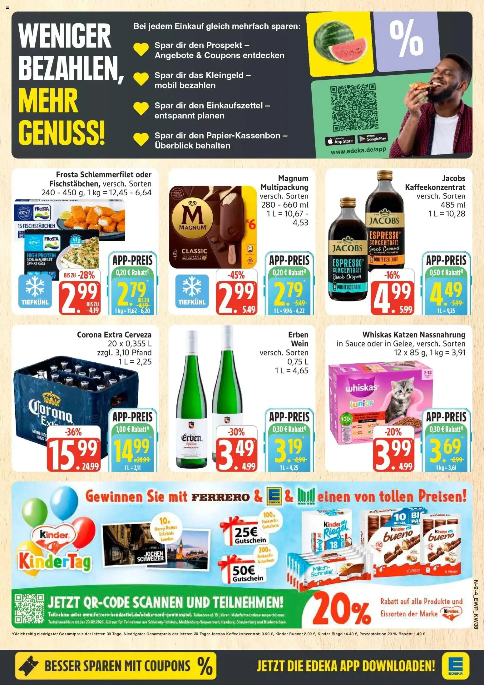 Edeka Prospekt Rostock (ab 14.09.2026) » Angebote Online | Seite: 12 | Produkte: Käse, Kinder riegel, Fischstabchen, Wein