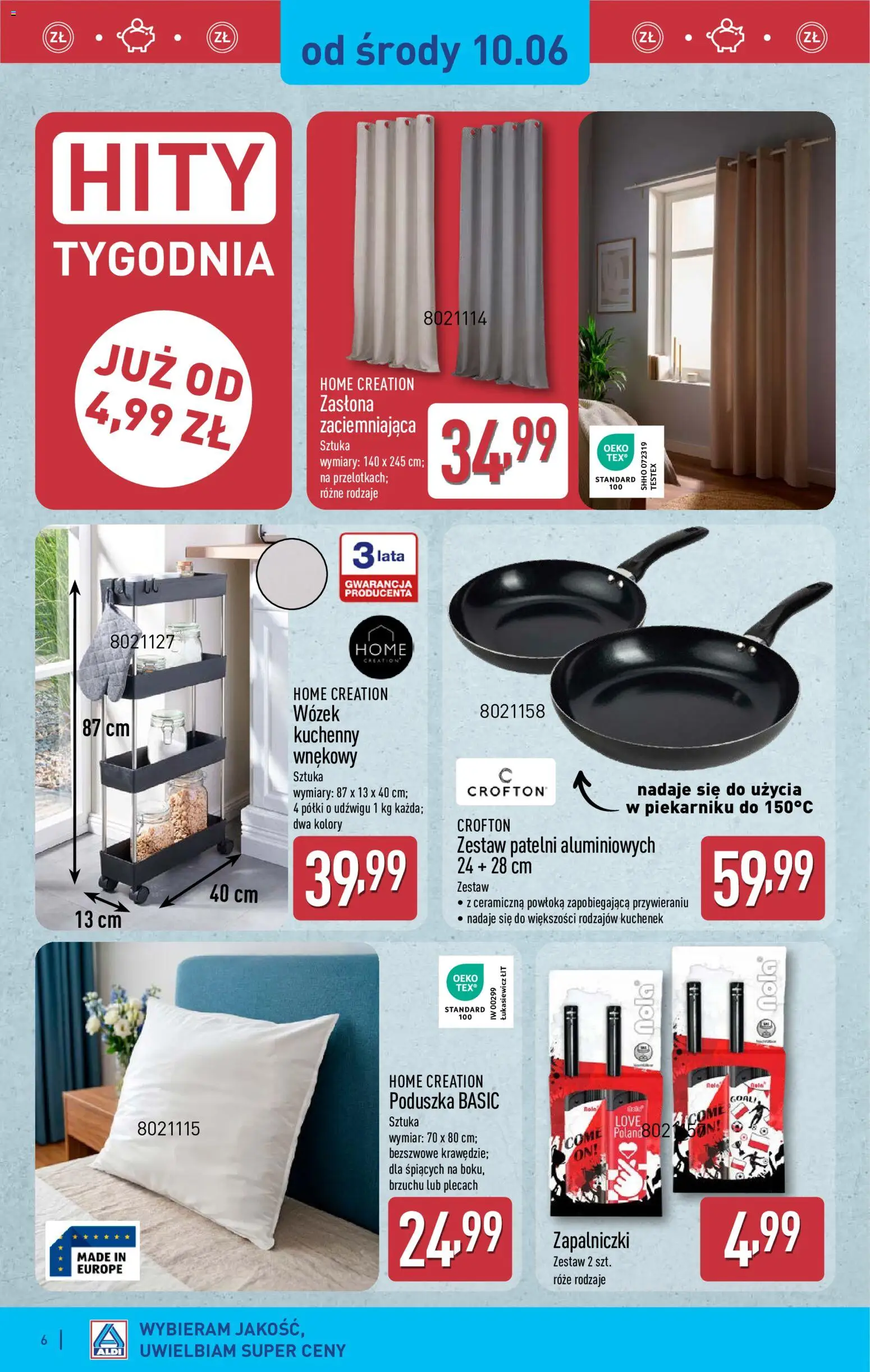 Aldi gazetka - Hity od Środy i od Soboty od 10.06.2026 | Strona: 6 | Produkty: Poduszka