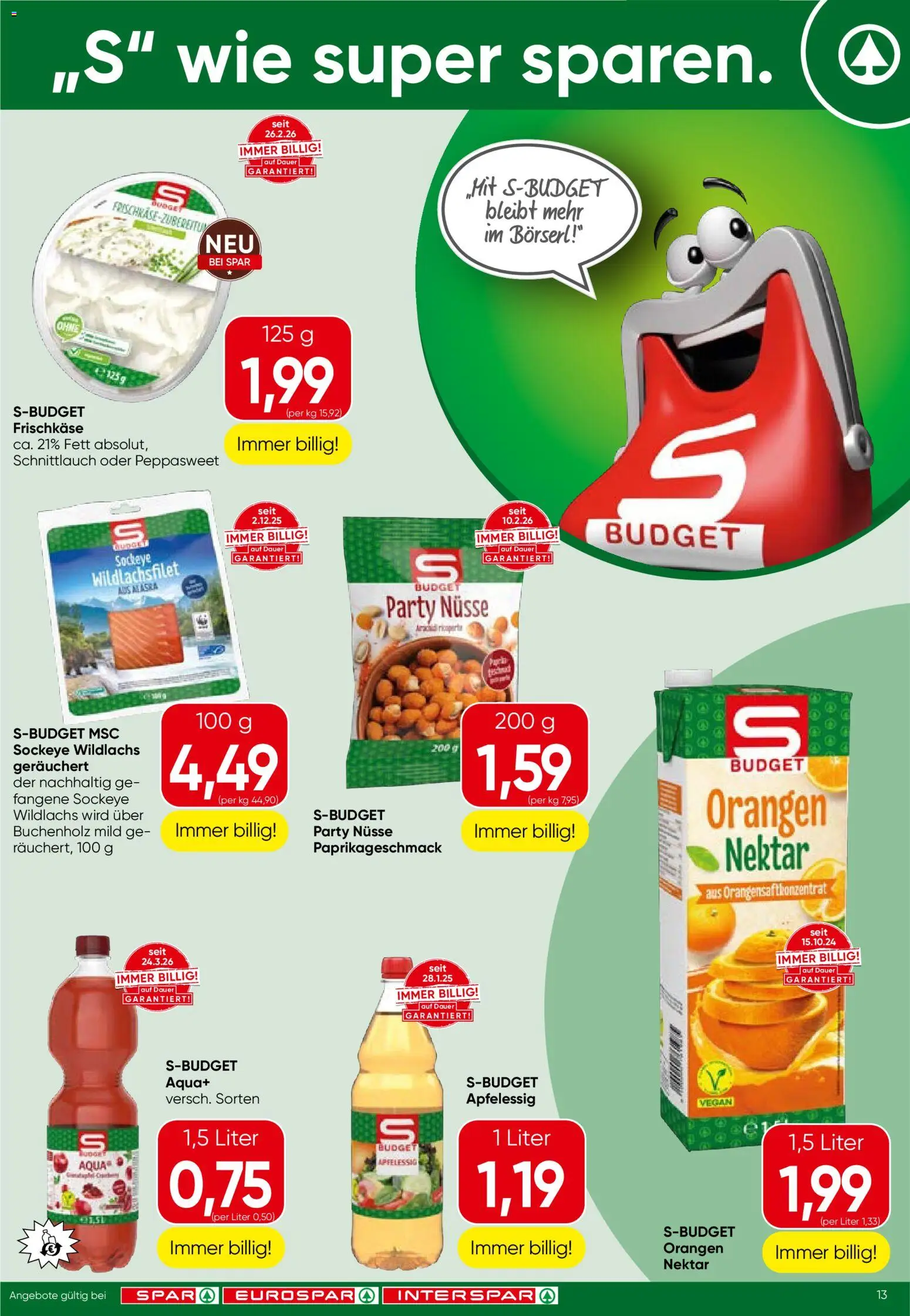 Spar Flugblatt - Wien gültig ab 16.04.2026 | Seite: 13 | Produkte: Nüsse, Orangen