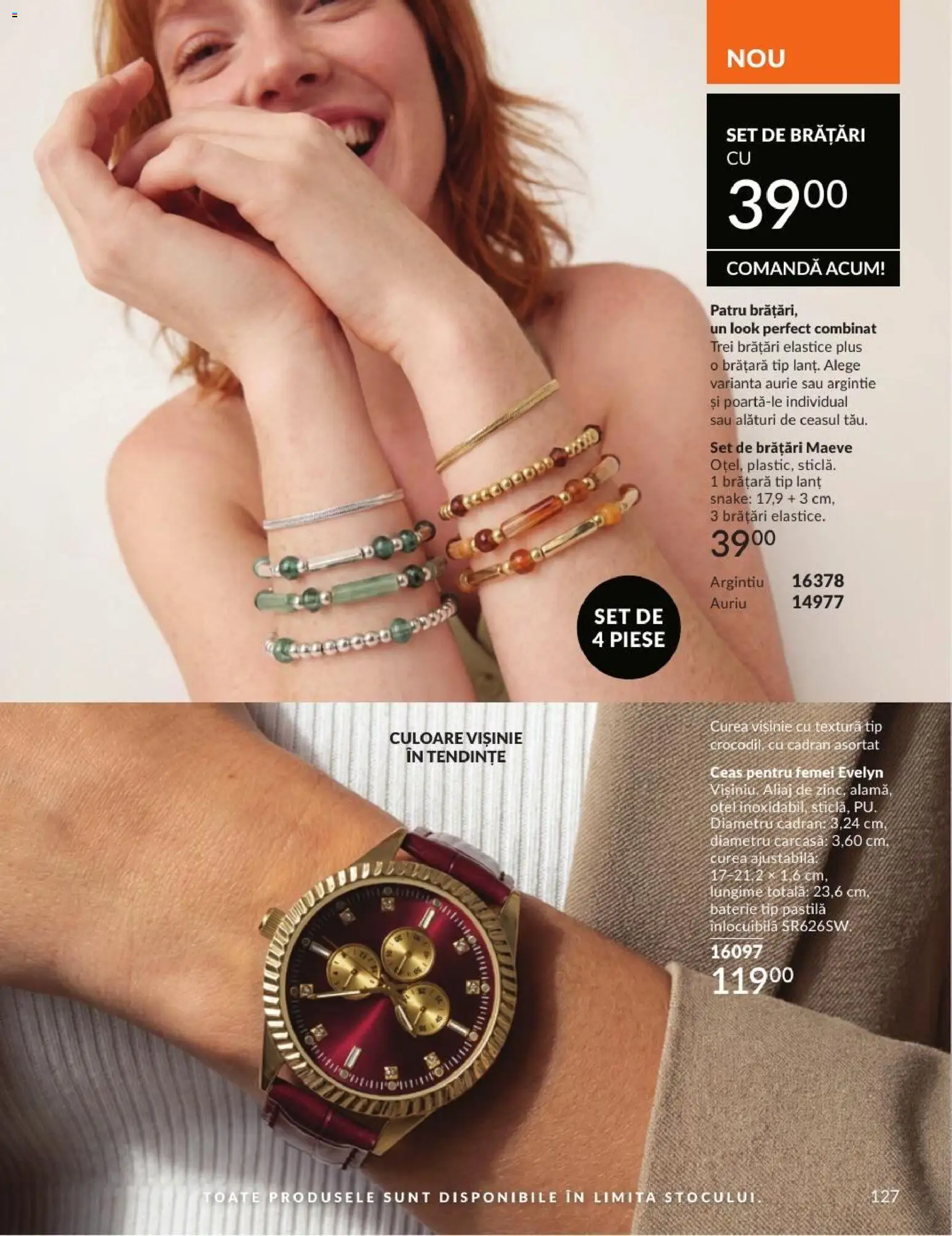 Noul catalog Avon – valabil de la 01.08.2026 | Pagină: 127 | Produse: Curea, Ceas, Brățară, Baterie