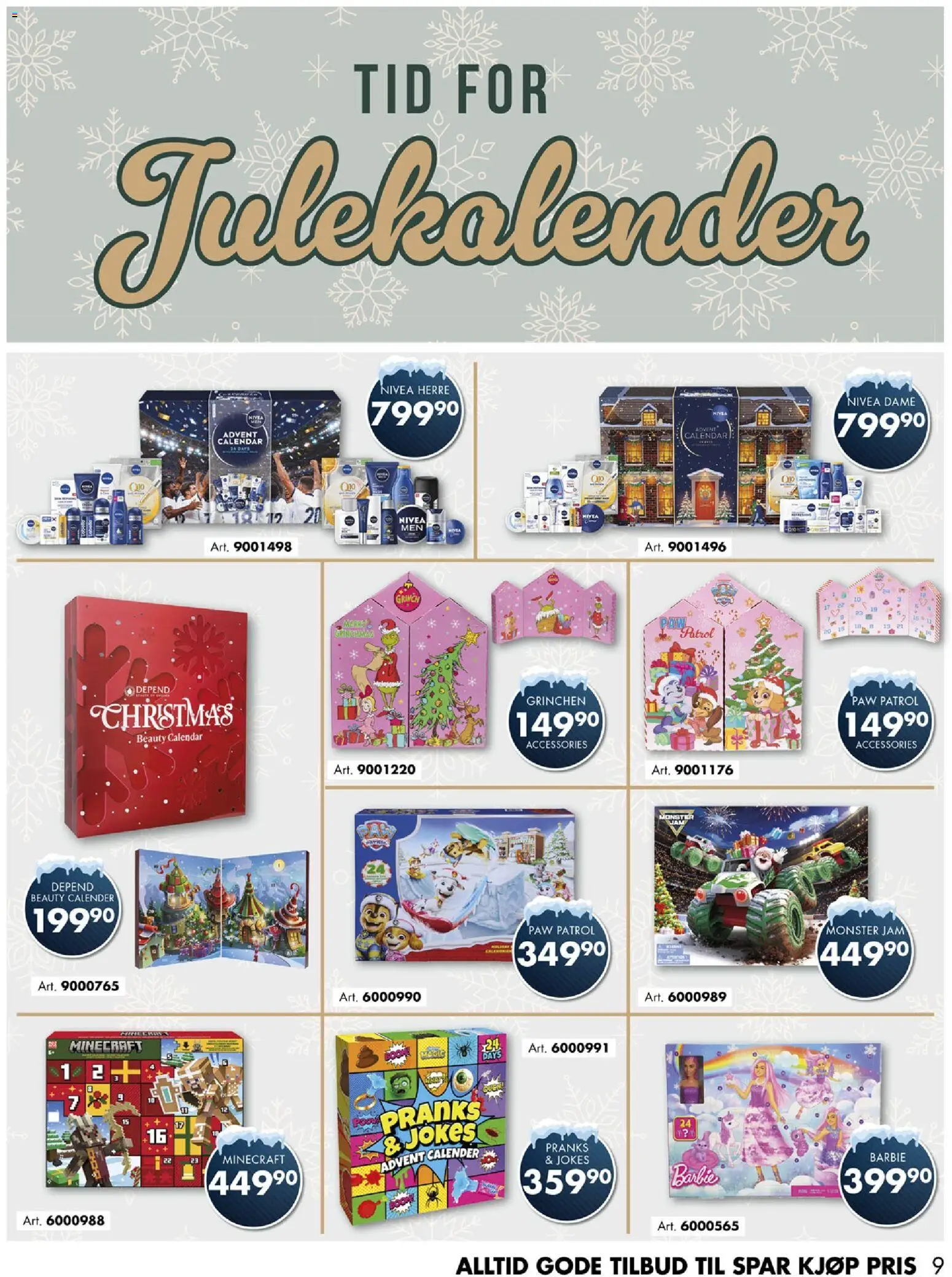 {H1} | Side: 9 | Produkter: Monster, Julekalender, 1
