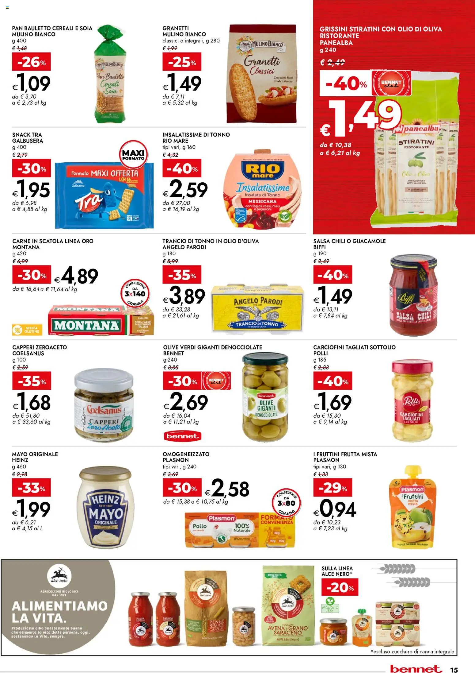 Volantino bennet del 30/07/2026 | Pagina: 15 | Prodotti: Insalata, Salsa, Mais, Scatola