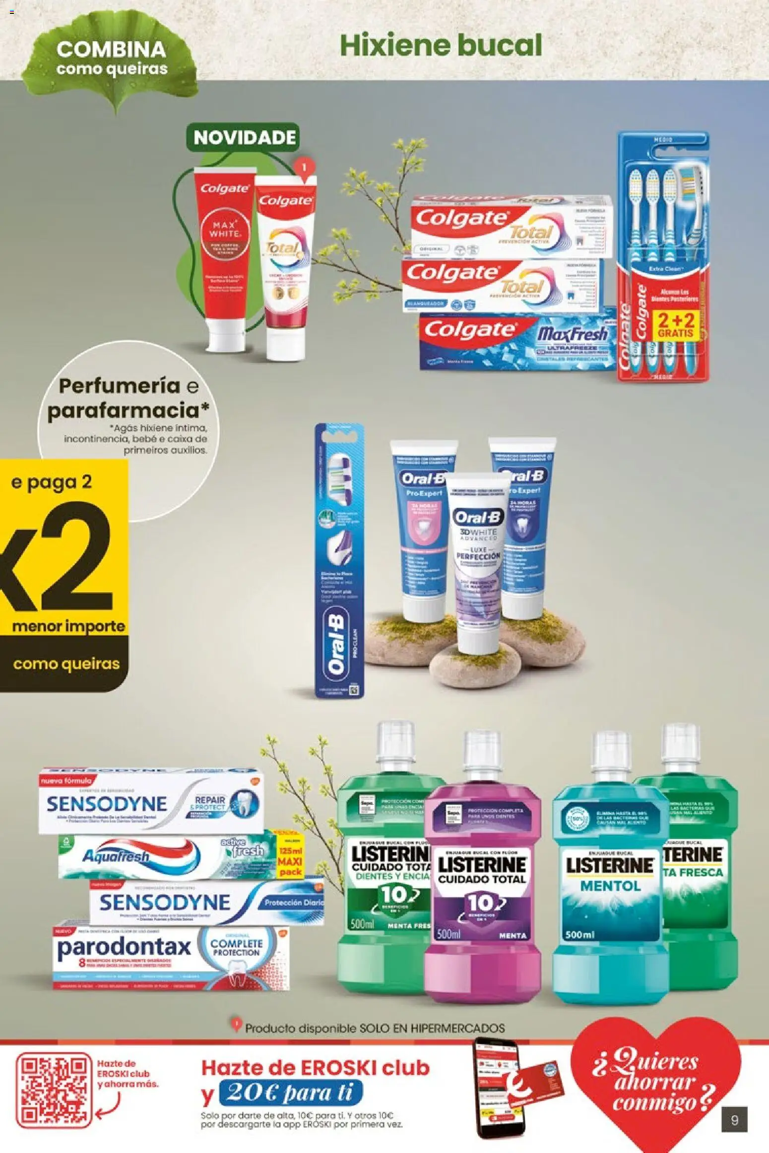 Eroski 3x2 En toda  la perfumería y parafarmacia │ válido desde el 30.04.2026 | Página: 9