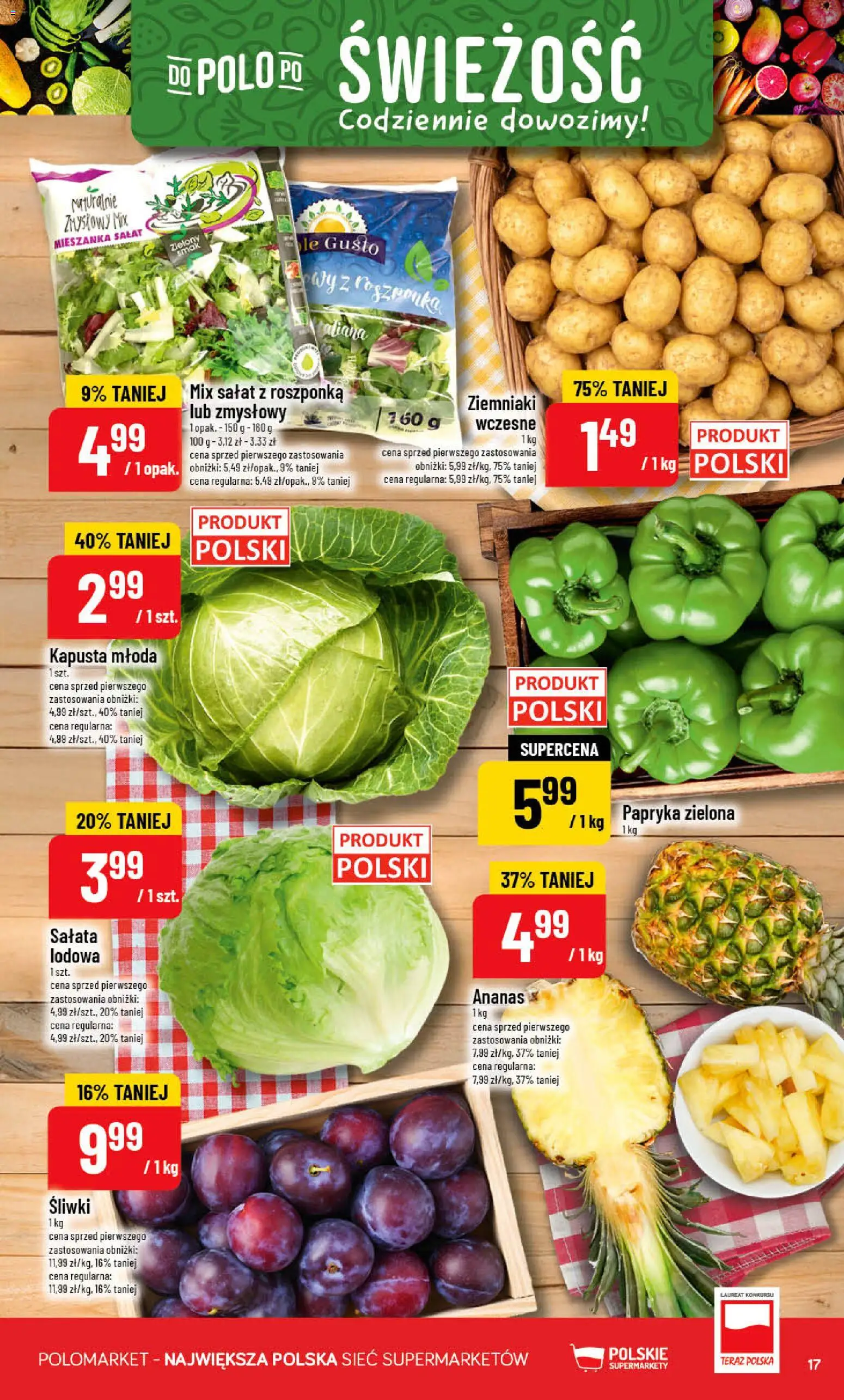 POLOmarket gazetka od 08.07.2026 | Strona: 17 | Produkty: Kapusta, Papryka, Roszponka, Ananas