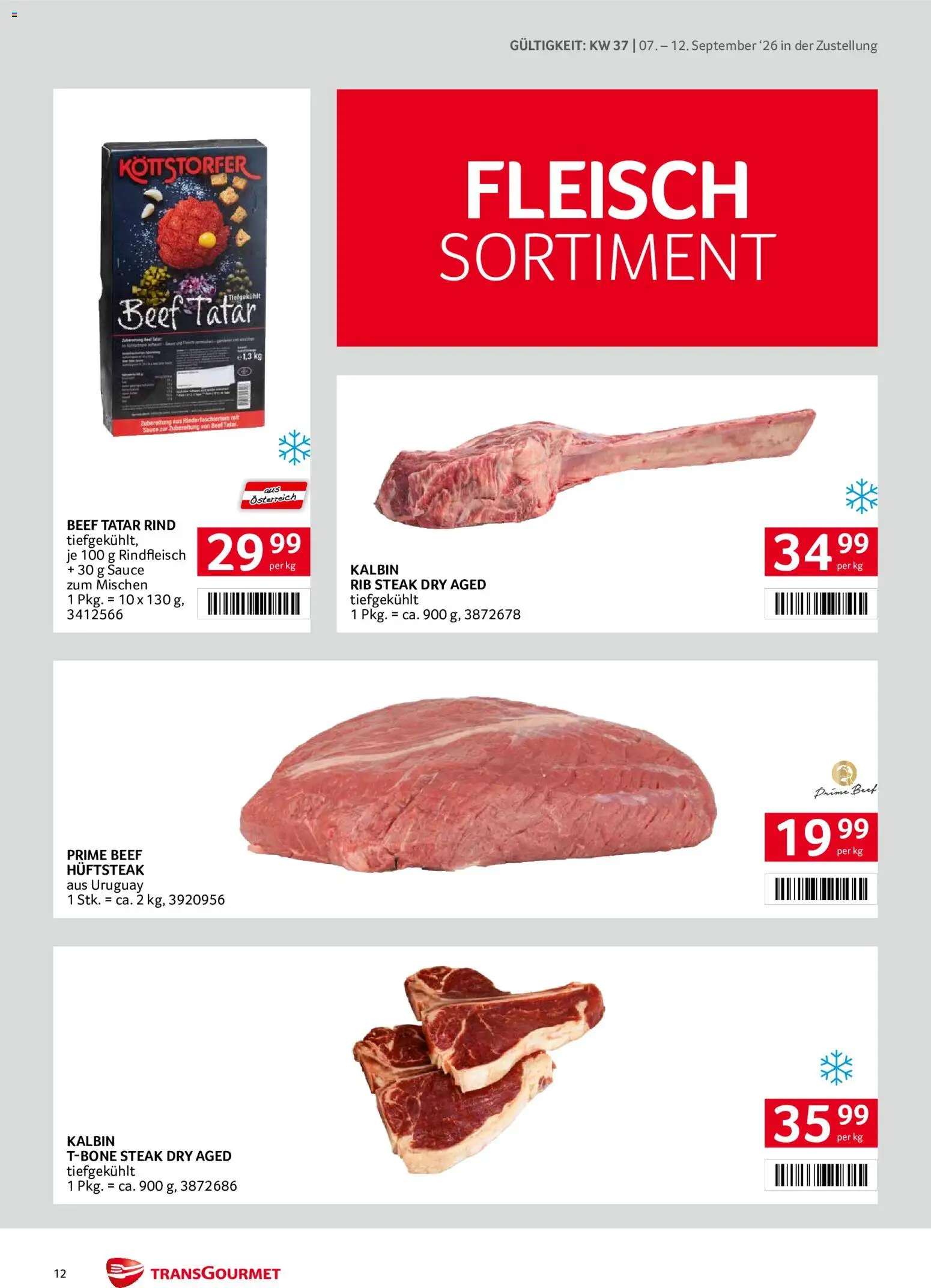 Transgourmet Zustellaktion - Broschüre gültig ab 07.09.2026 | Seite: 12 | Produkte: Rindfleisch