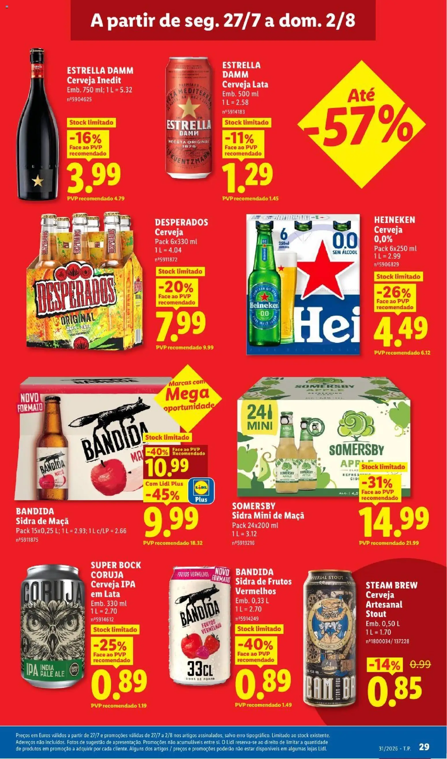 Lidl folheto │ válido de 27/07/2026 | Página: 29 | Produtos: Super bock, Maça, Cerveja, Somersby