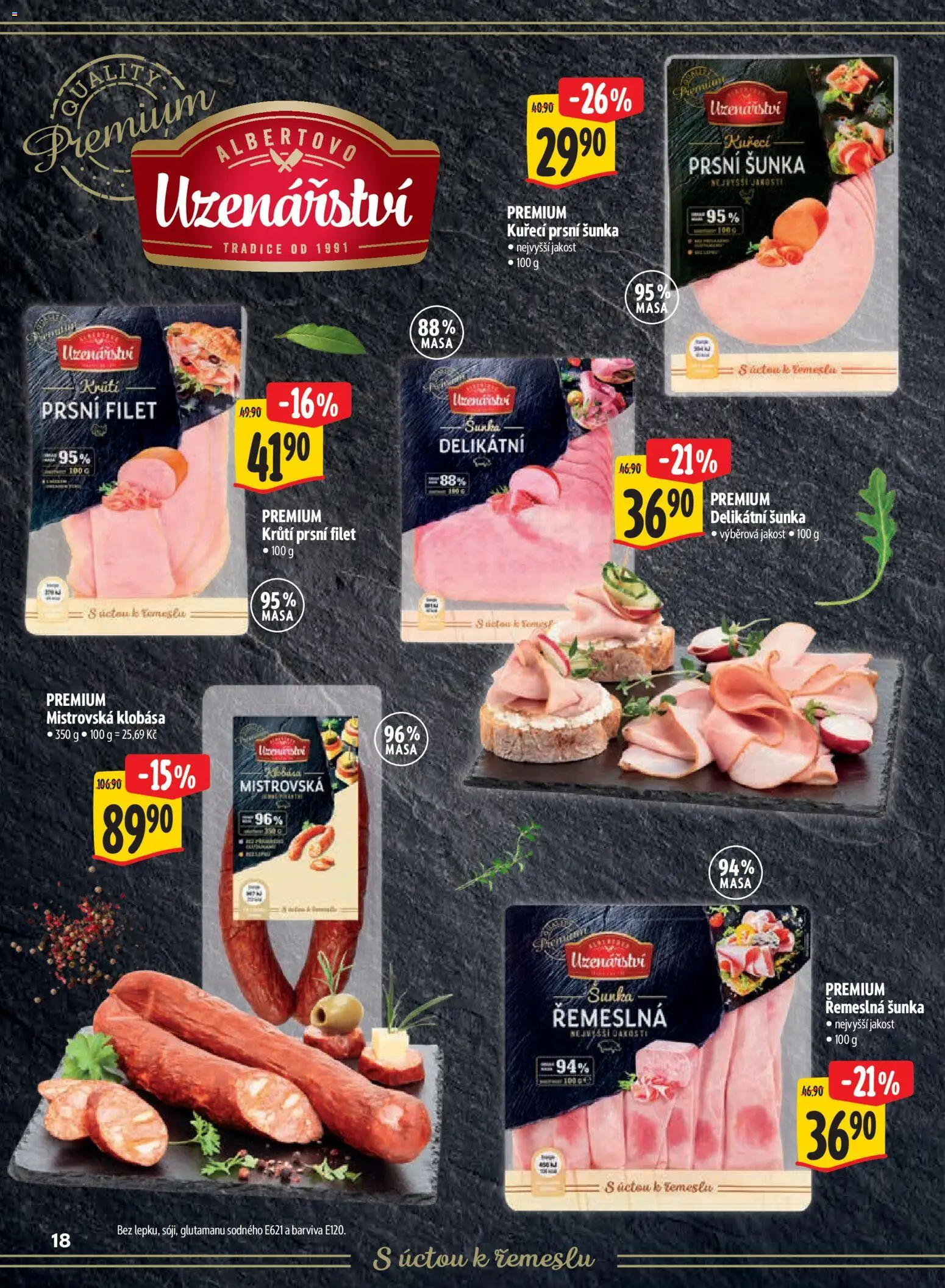 Albert leták - Supermarket Kouzlo Vánoc od 29.10.2026 | Strana: 18 | Produkty: Šunka, Klobása, Filet