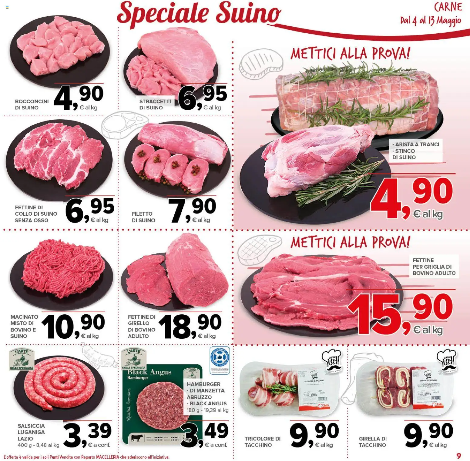 Volantino Todis del 04.05.2026 | Pagina: 9 | Prodotti: Girello, Griglia, Hamburger, Macinato