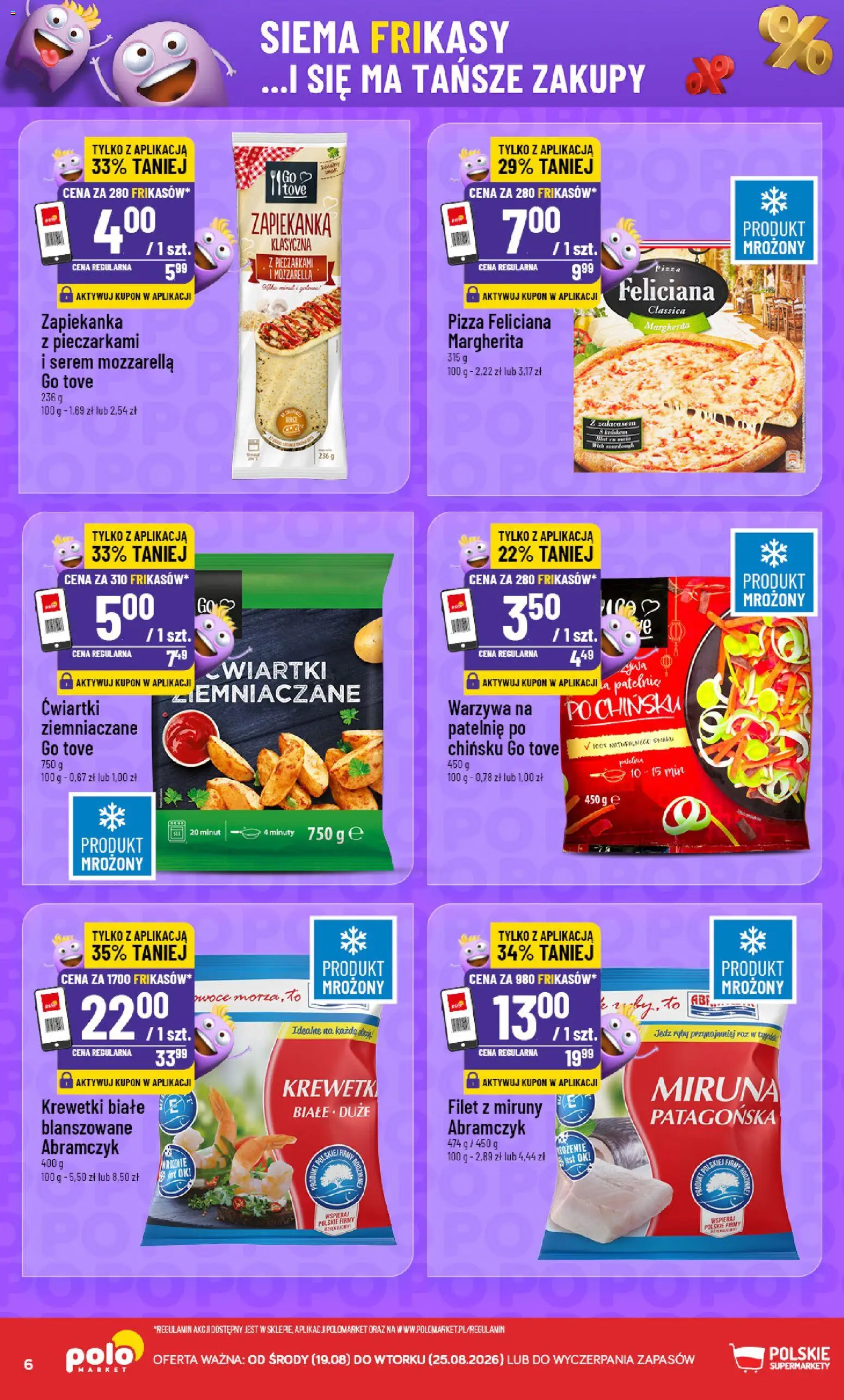 Nowa POLOmarket gazetka od jutra 19.08.2026 | Strona: 6 | Produkty: Miruna, Patelnie, Pizza, Mozzarella