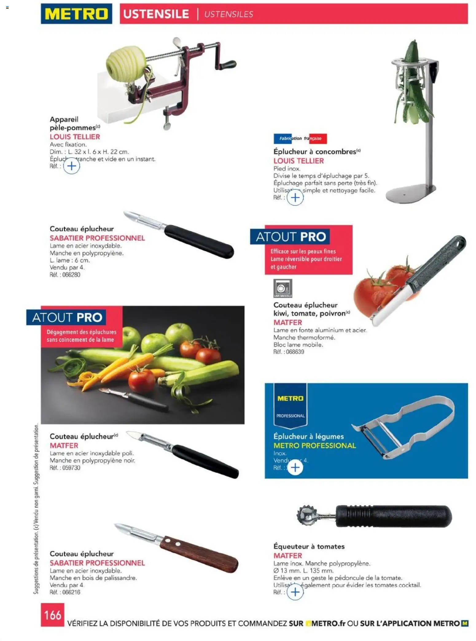 {H1} | Page: 166 | Produits: Poivron, Éplucheur, Tomates