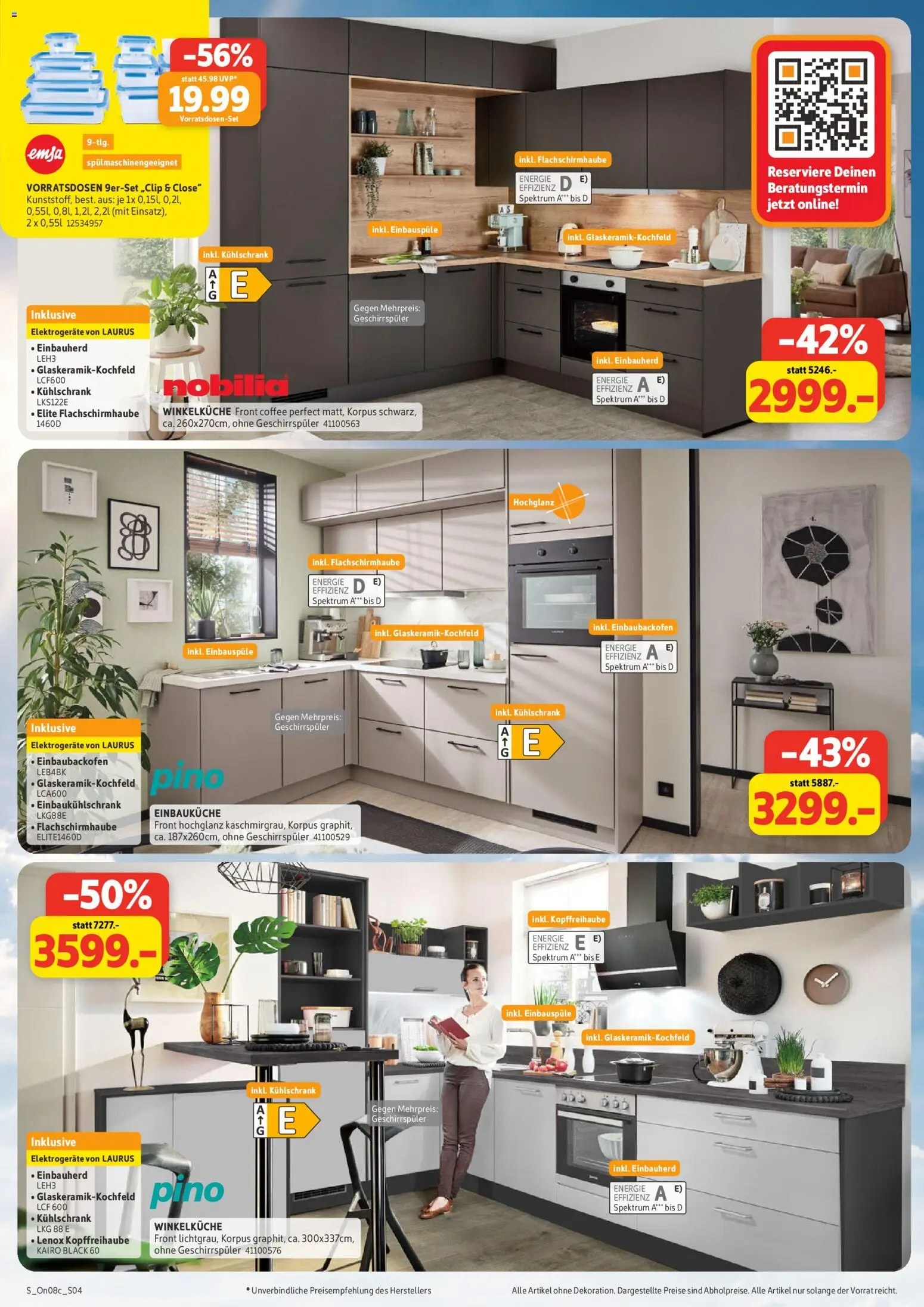 Sconto Küchenspezial – gültig ab 12.08.2026 | Seite: 4 | Produkte: Geschirrspüler, Einbauküche, Kühlschrank