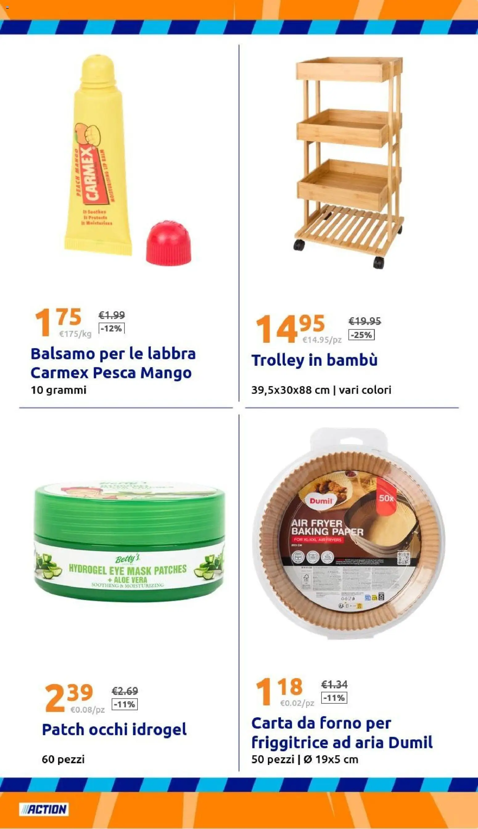 Volantino Action del 09/09/2026 | Pagina: 29 | Prodotti: Balsamo, Pesca, Trolley, Carta da forno