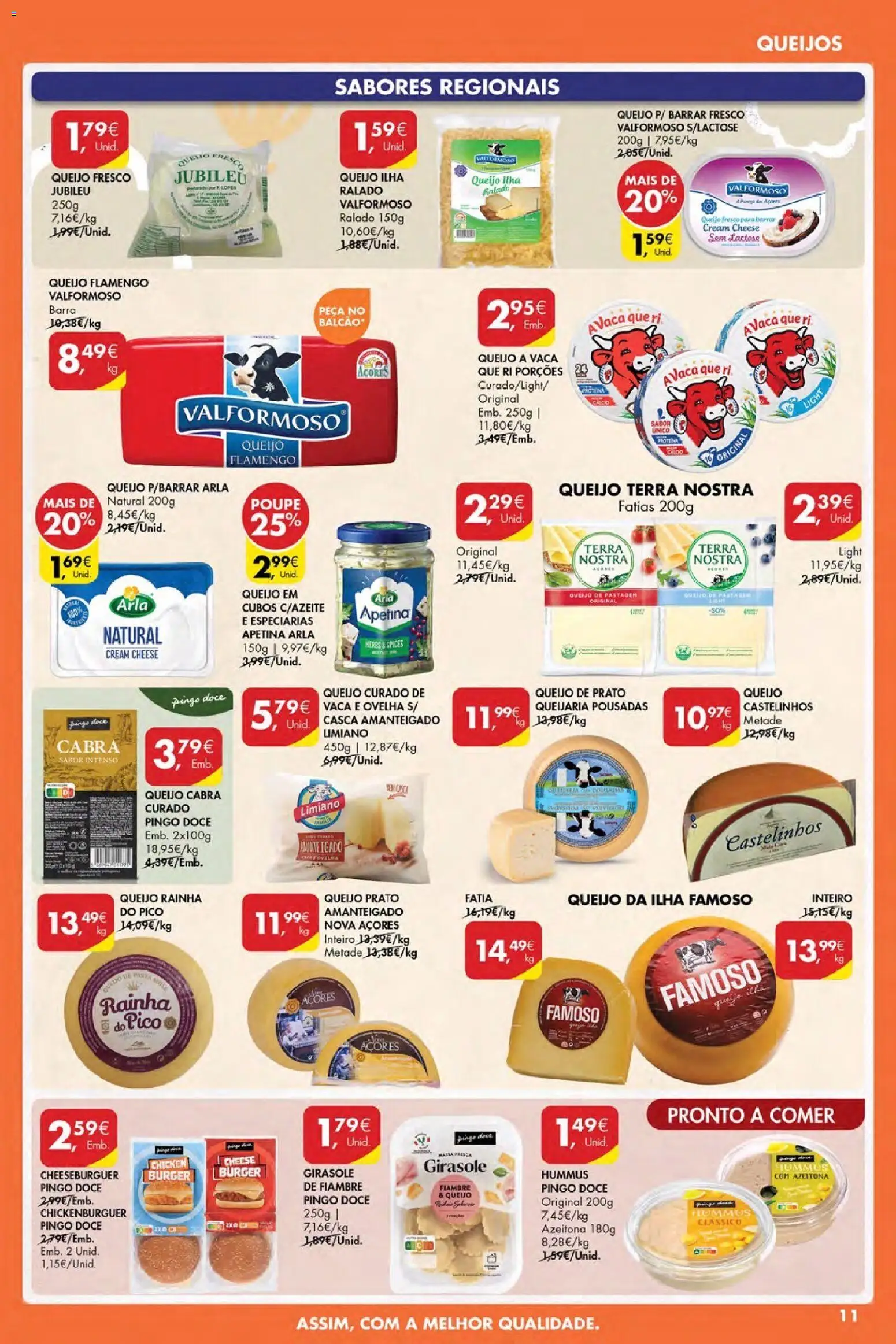 Pingo Doce Poupe Esta Semana Açores │ válido de 07.05.2026 | Página: 11 | Produtos: Cream cheese, Queijo, Massa, Proteina
