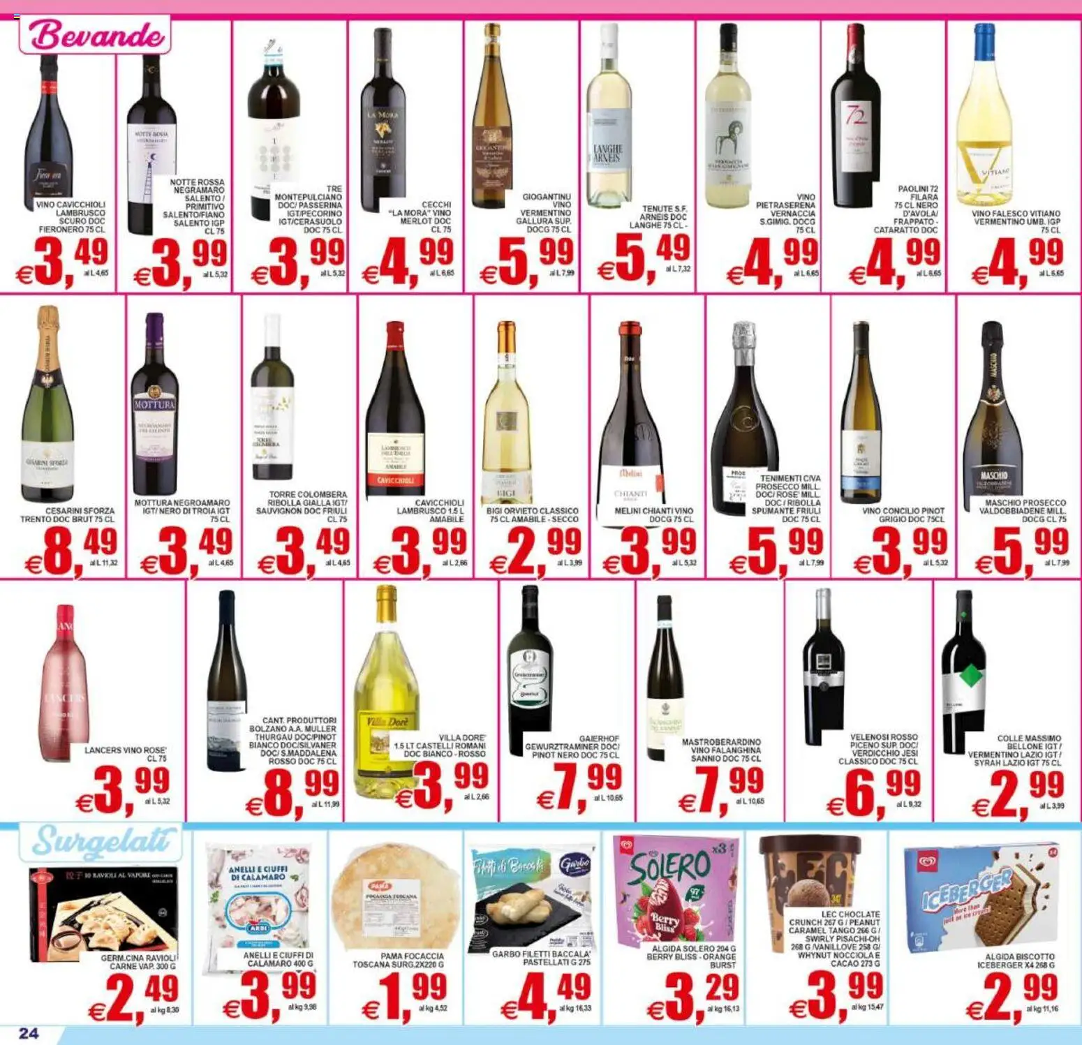 Volantino Pewex del 02/09/2026 | Pagina: 24 | Prodotti: Focaccia, Prosecco, Vino, Carne