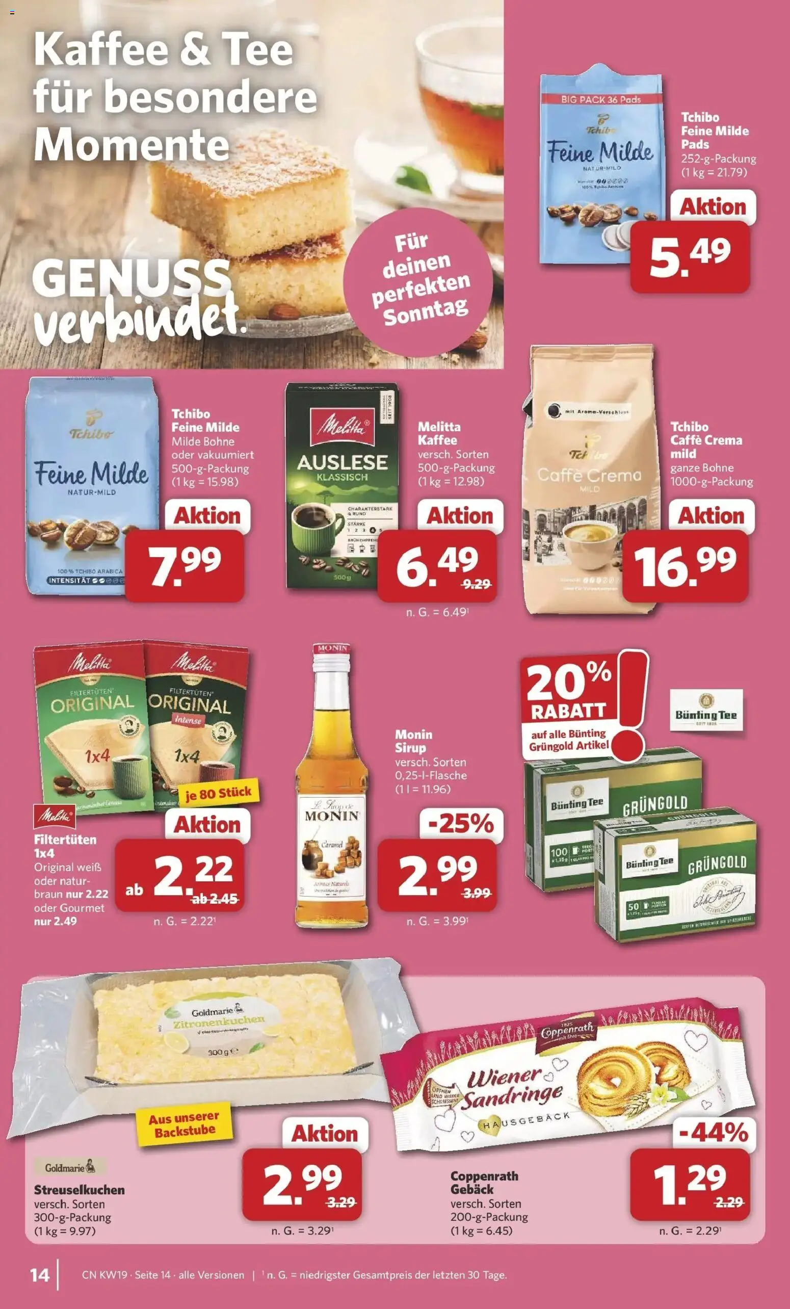 Combi Unsere Wochenangebote – gültig ab 04.05.2026 | Seite: 14 | Produkte: Melitta, Kaffee, Sirup, Tee