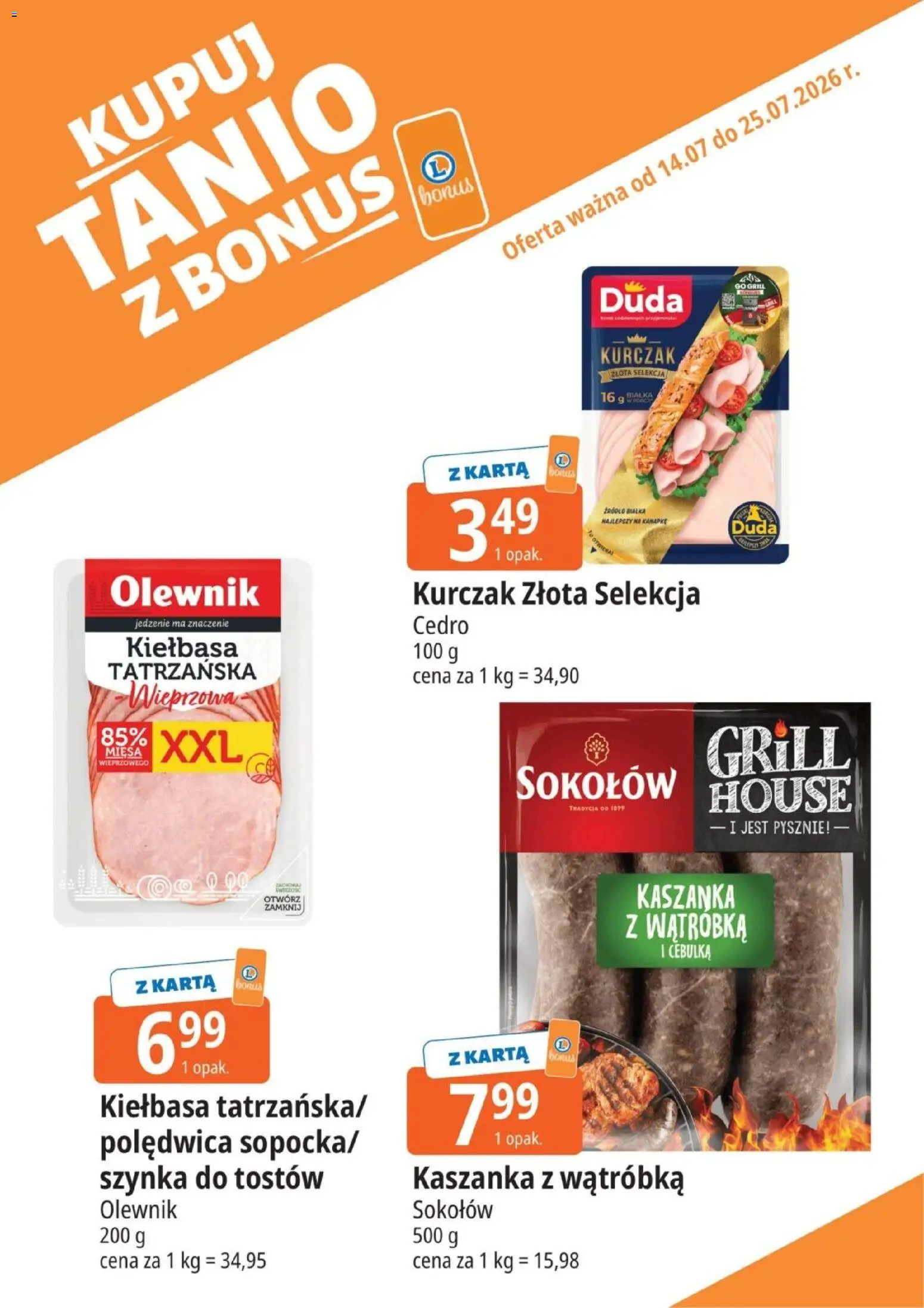 E.Leclerc gazetka - Kupony dodatkowe od 14.07.2026 | Strona: 9 | Produkty: Karta, Kurczak, Grill, Wątróbka