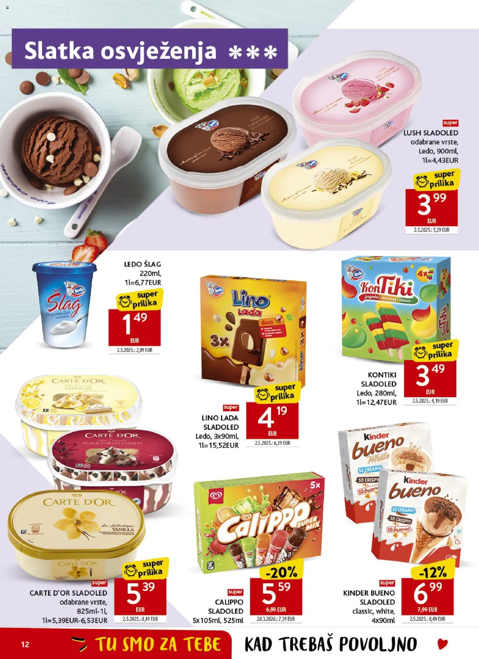 Konzum katalog | vrijedi od 10.06.2026 | Stranica: 12 | Proizvodi: Lino Lada, Ananas, Ledo, Sladoled