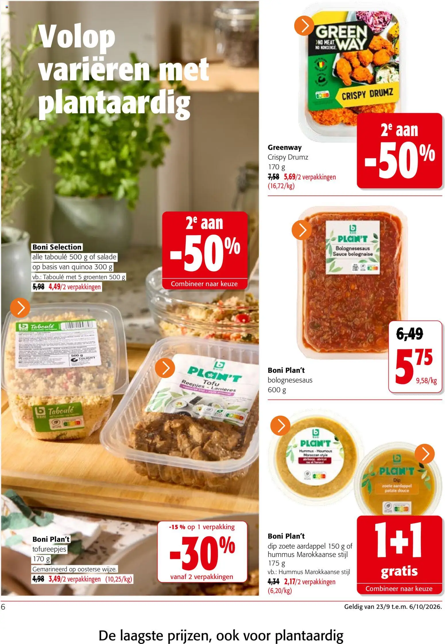 {H1} | Pagina: 6 | Producten: Hummus, Aardappel, Zoete Aardappel, Tofu
