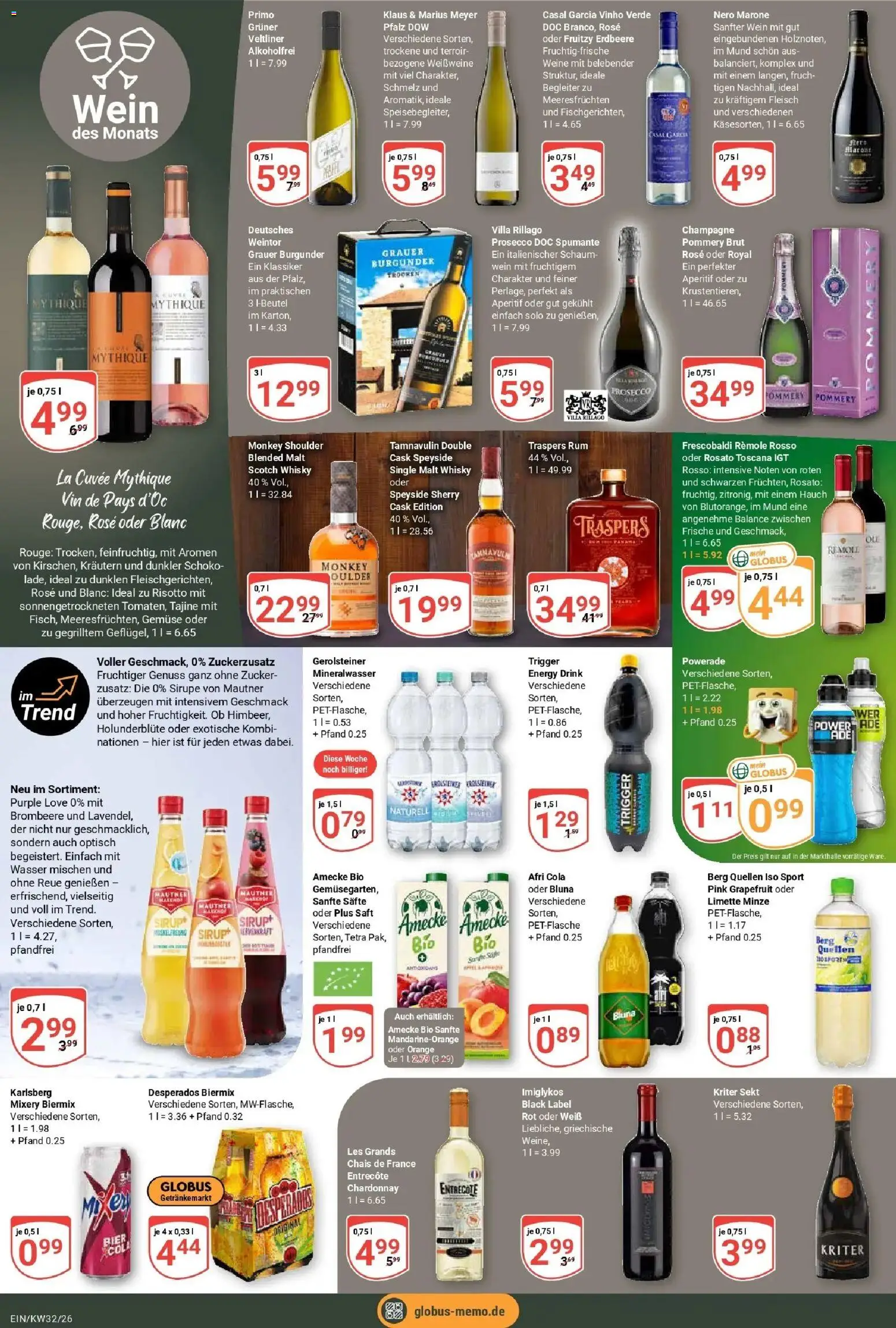 Globus Prospekt Homburg-Einöd (ab 03.08.2026) » Angebote online | Seite: 25 | Produkte: Grapefruit, Prosecco, Zucker, Fleisch