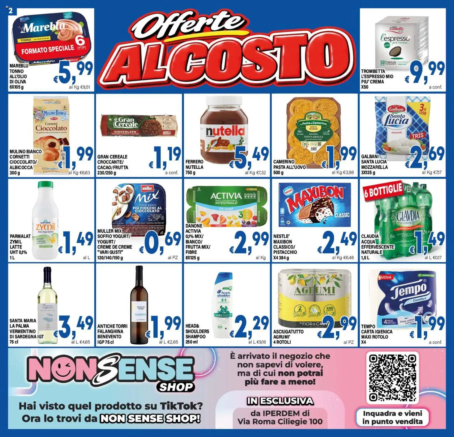 Volantino DEM del 23/10/2026 | Pagina: 2 | Prodotti: Pistacchio, Acqua, Nutella, Asciugatutto