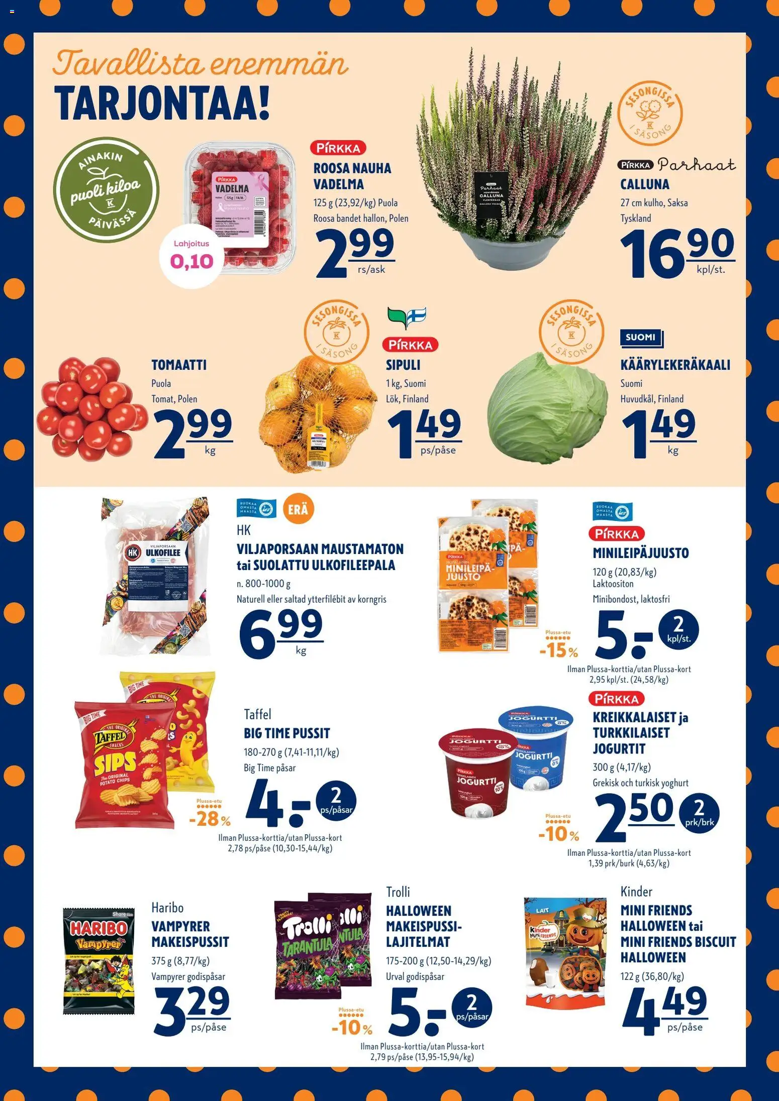 K-Supermarket tarjoukset – voimassa 15/10/2026 alkaen | Sivu: 2 | Tuotteet: Vadelma, Makeispussit, Juusto, Jogurtti