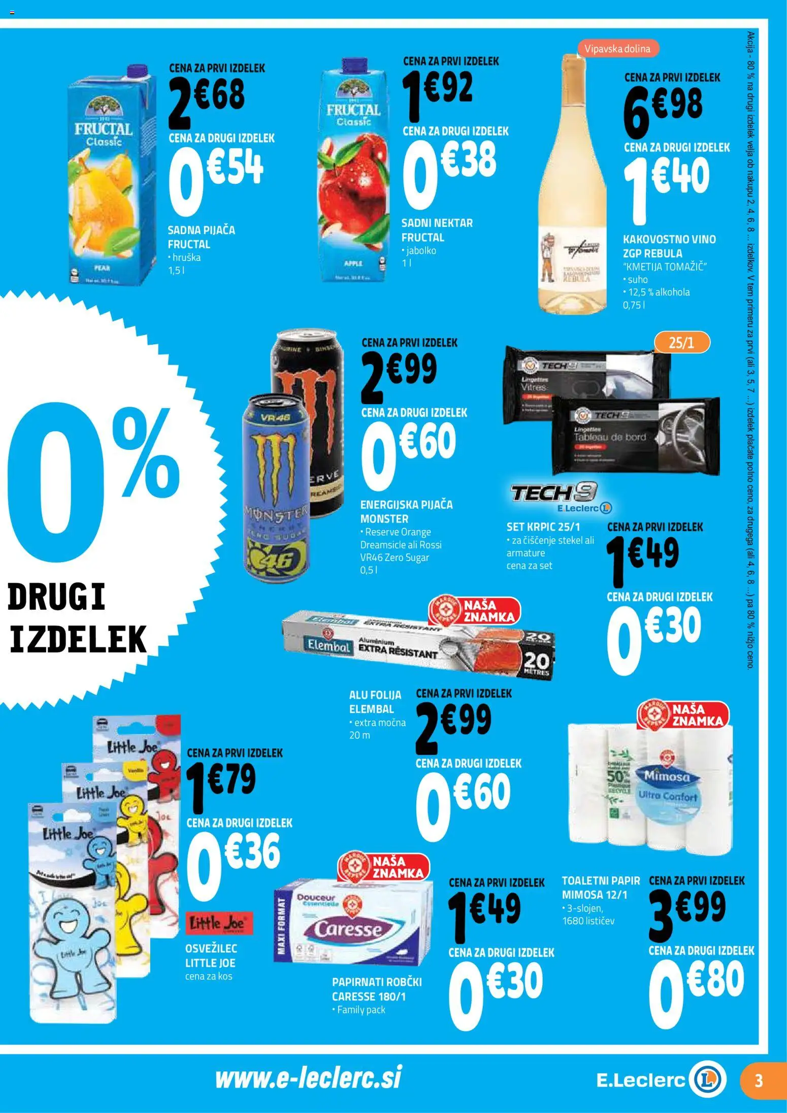 Novi E.leclerc katalog ponudbe – veljaven od 29.04.2026 | Stran: 3 | Izdelki: Hruska, Toaletni papir, Robčki, Vino