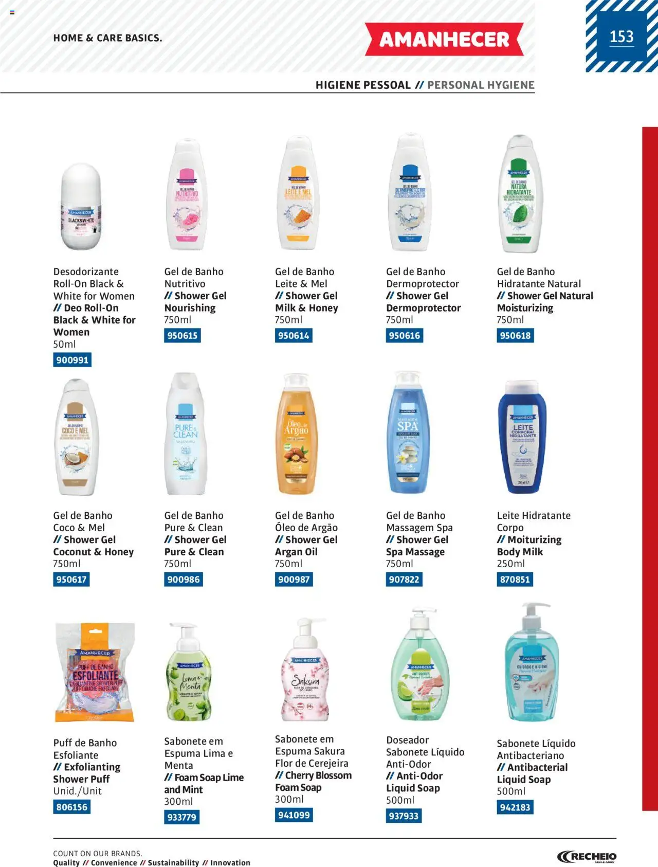 Recheio AS NOSSAS MARCAS │ válido de 19/12/2023 | Página: 153 | Produtos: Desodorizante, Banho, Óleo, Mel