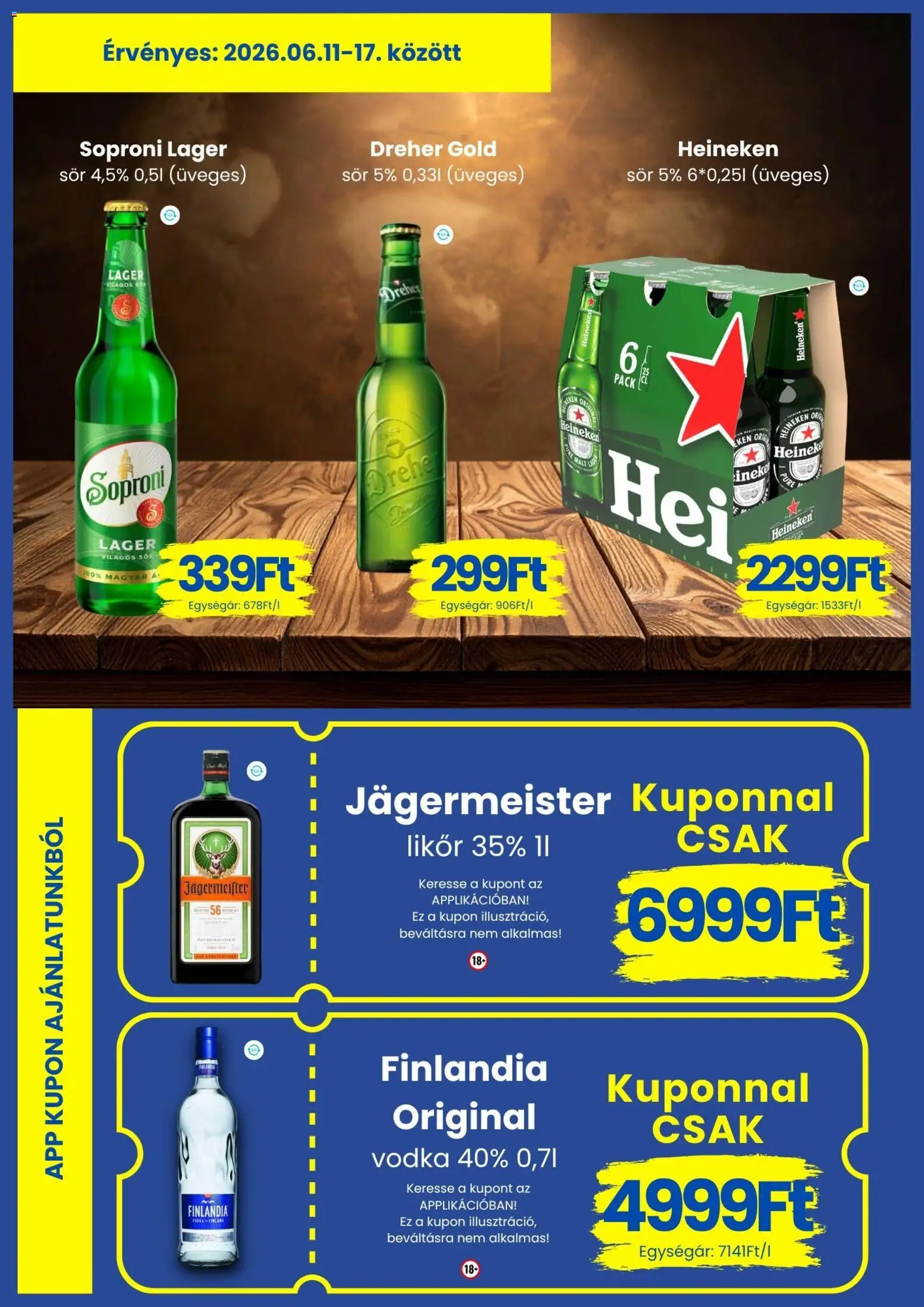 Magnetic akciós ujság - amely érvényes a következő dátumtól: 11.06.2026 | Oldal: 8 | Termékek: Jägermeister, Sör, Likőr, Vodka