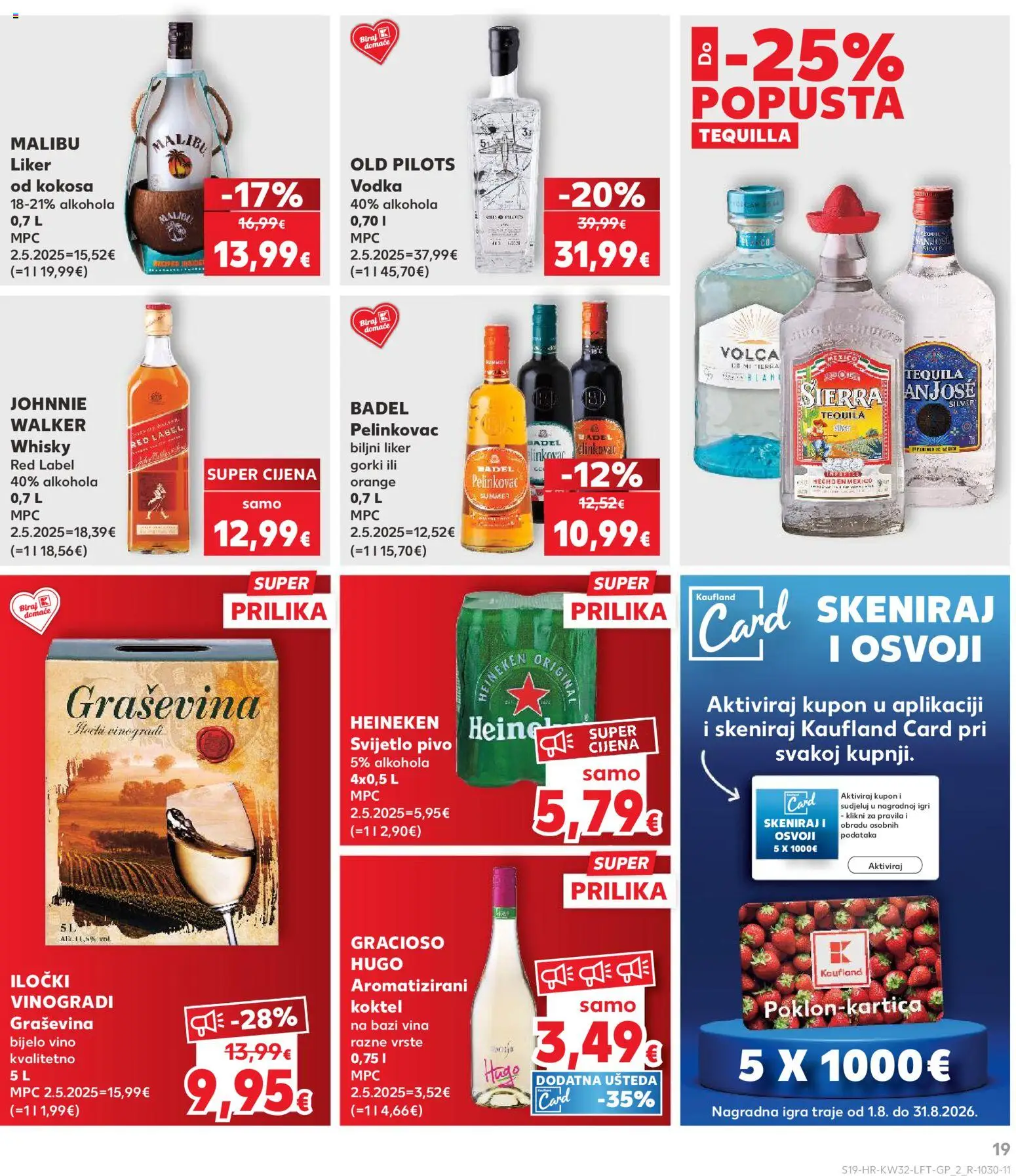Kaufland katalog | vrijedi od 06.08.2026 | Stranica: 19 | Proizvodi: Pelinkovac, Vino, Whisky, Liker