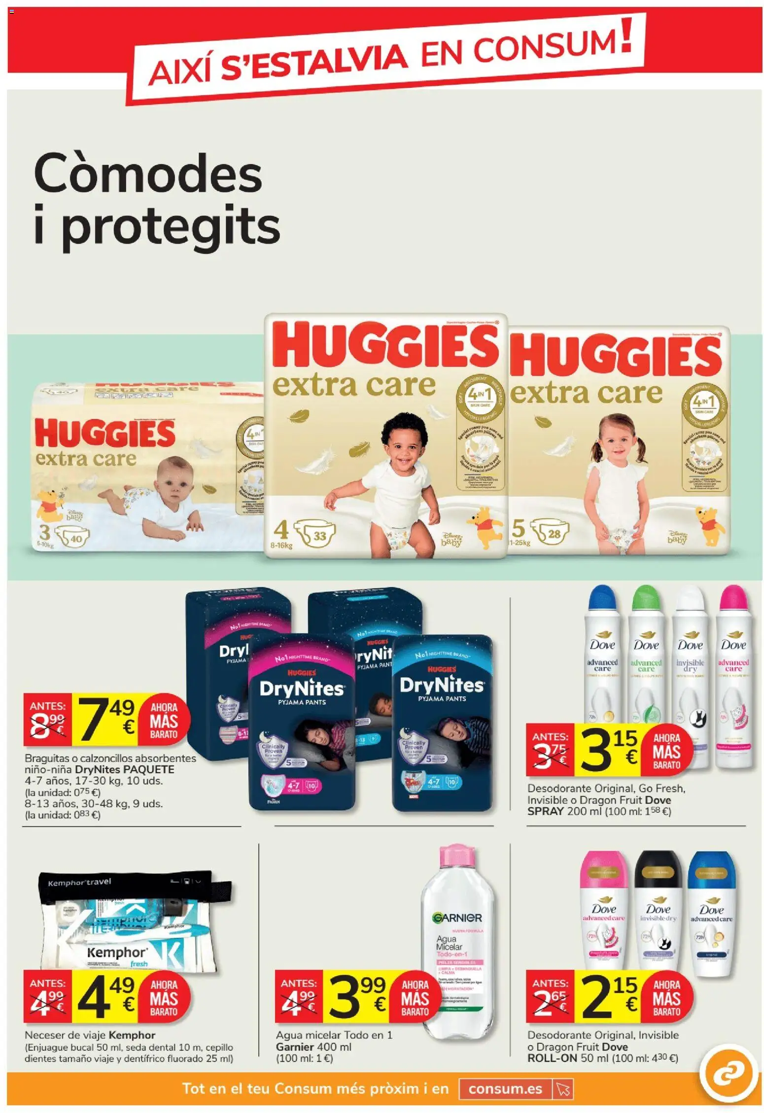 Consum folleto │ válido desde el 27/08/2026 | Página: 21 | Productos: Cepillo, Agua micelar, Desodorante, Enjuague bucal