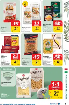Pasta Al Bronzo en Protein+ Barilla, Pasta Al Bronzo en Protein+, alle soorten van 400 g tot 500 g - Voorbeeld van een folder van Carrefour, geldig van 29/07/2026 | Pagina: 5