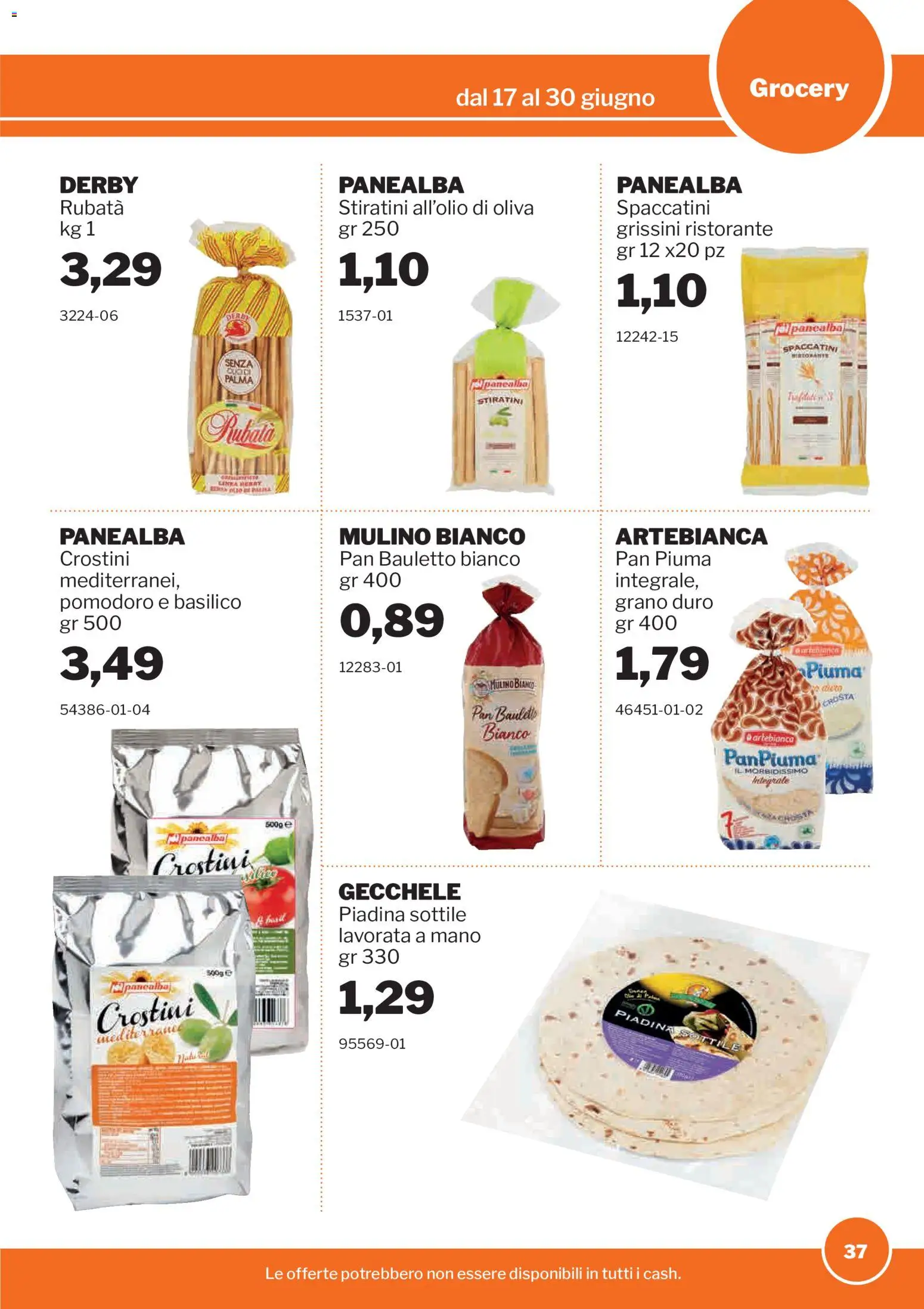 Volantino Sogegross del 17.06.2026 | Pagina: 37 | Prodotti: Basilico, Crostini, Piadina, Grissini