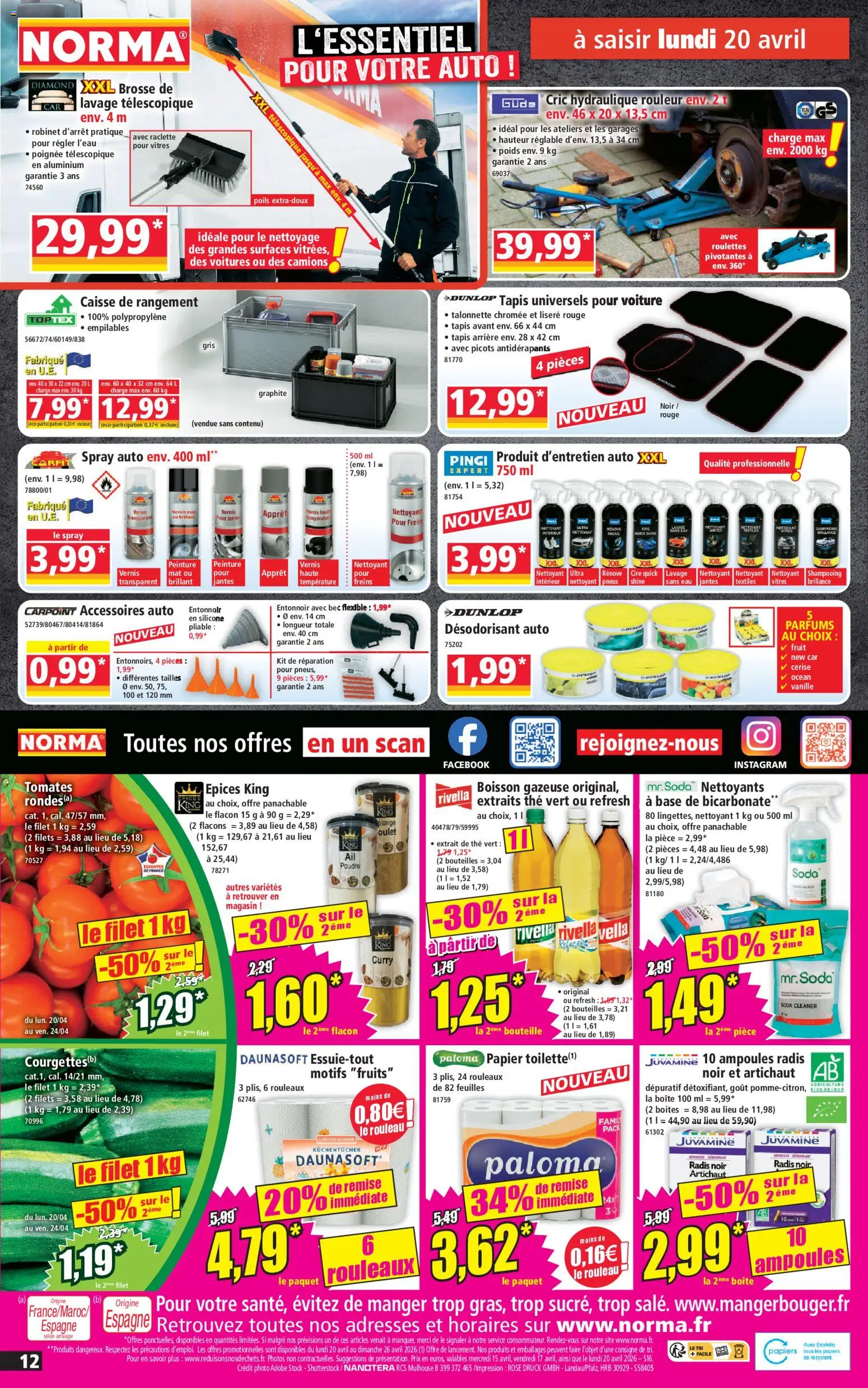 {H1} | Page: 12 | Produits: Cric hydraulique, Shampooing, Désodorisant, Raclette