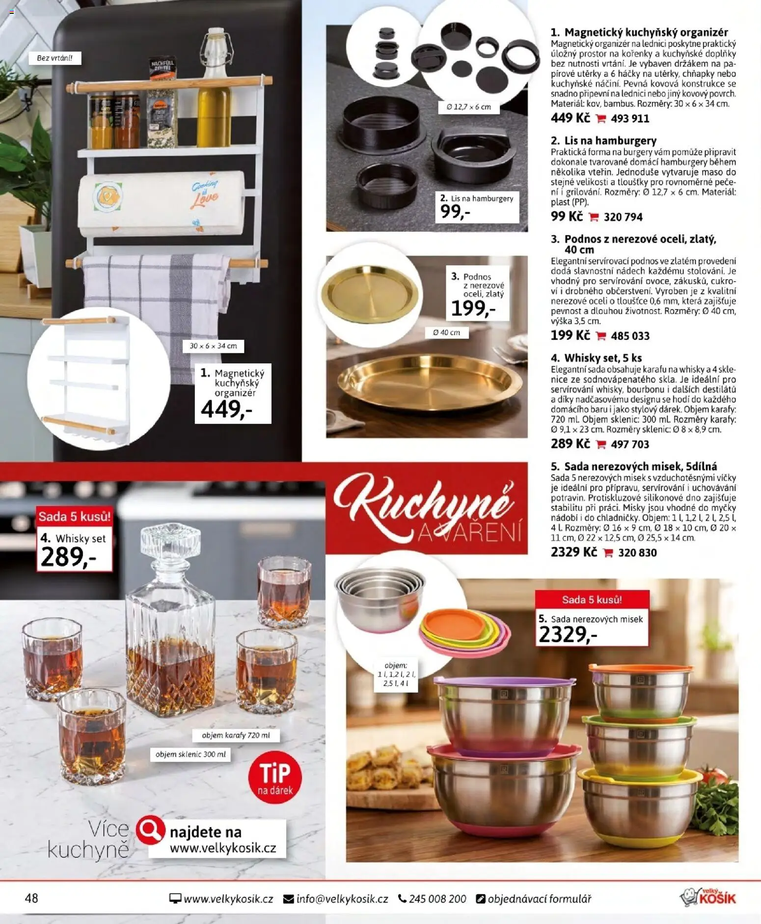 Velký Košík katalog srpen 2026 od 01.08.2026 | Strana: 48 | Produkty: Podnos, Nádobí, Whisky, Forma