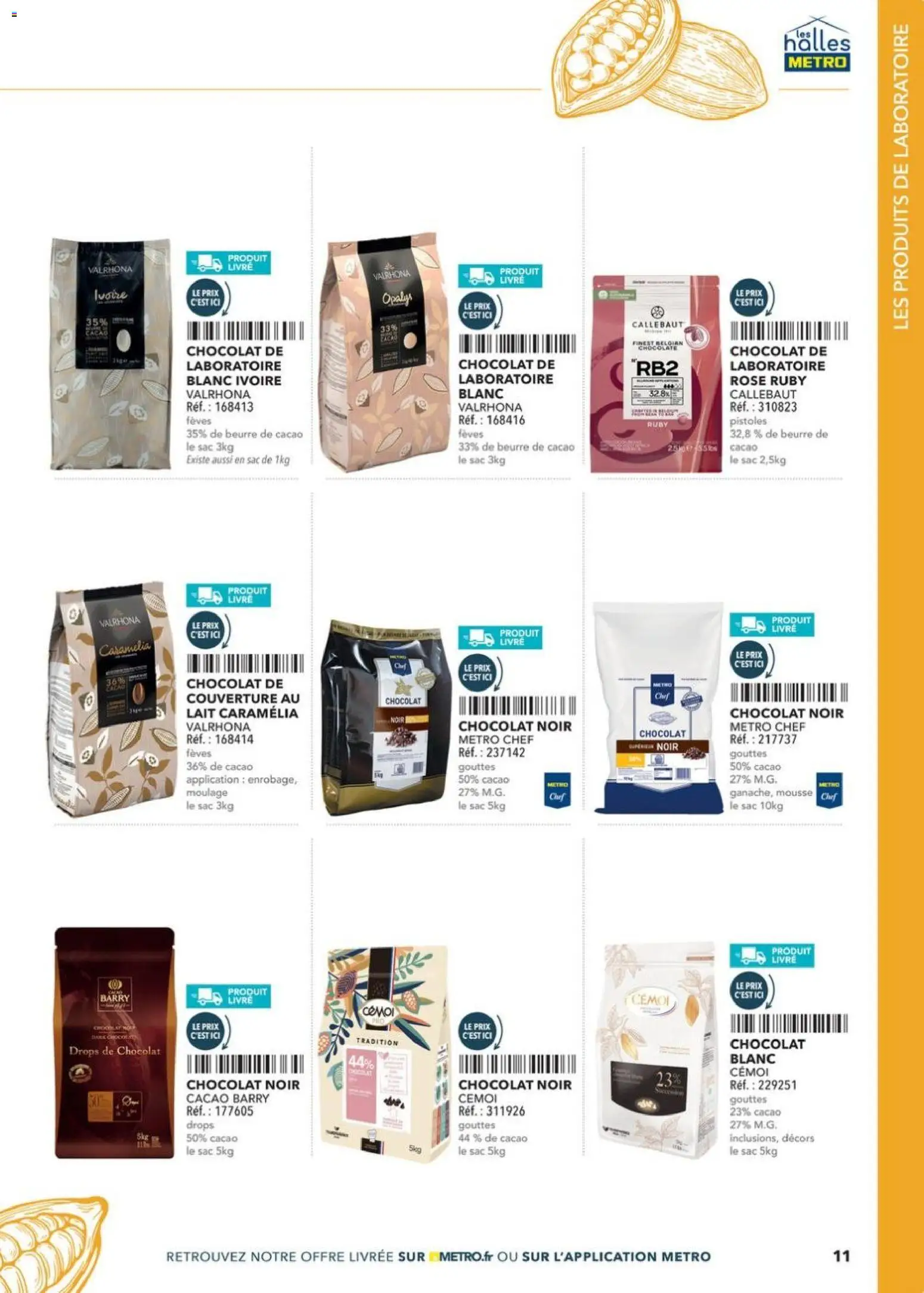 {H1} | Page: 11 | Produits: Lait, Beurre, Chocolat, Livre