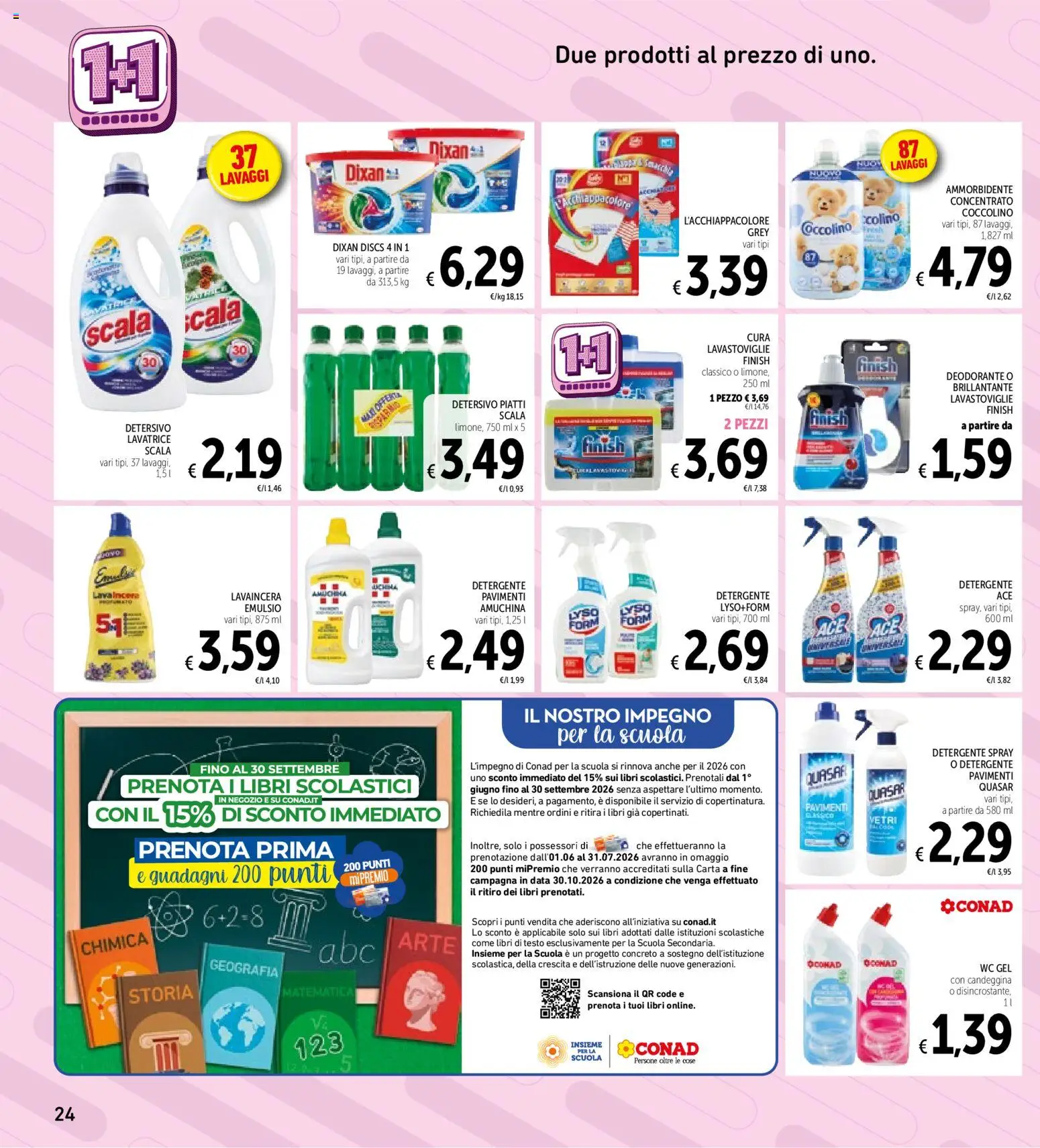 Volantino Spazio Conad del 16.06.2026 | Pagina: 24 | Prodotti: Ammorbidente, Detergente, Data, WC