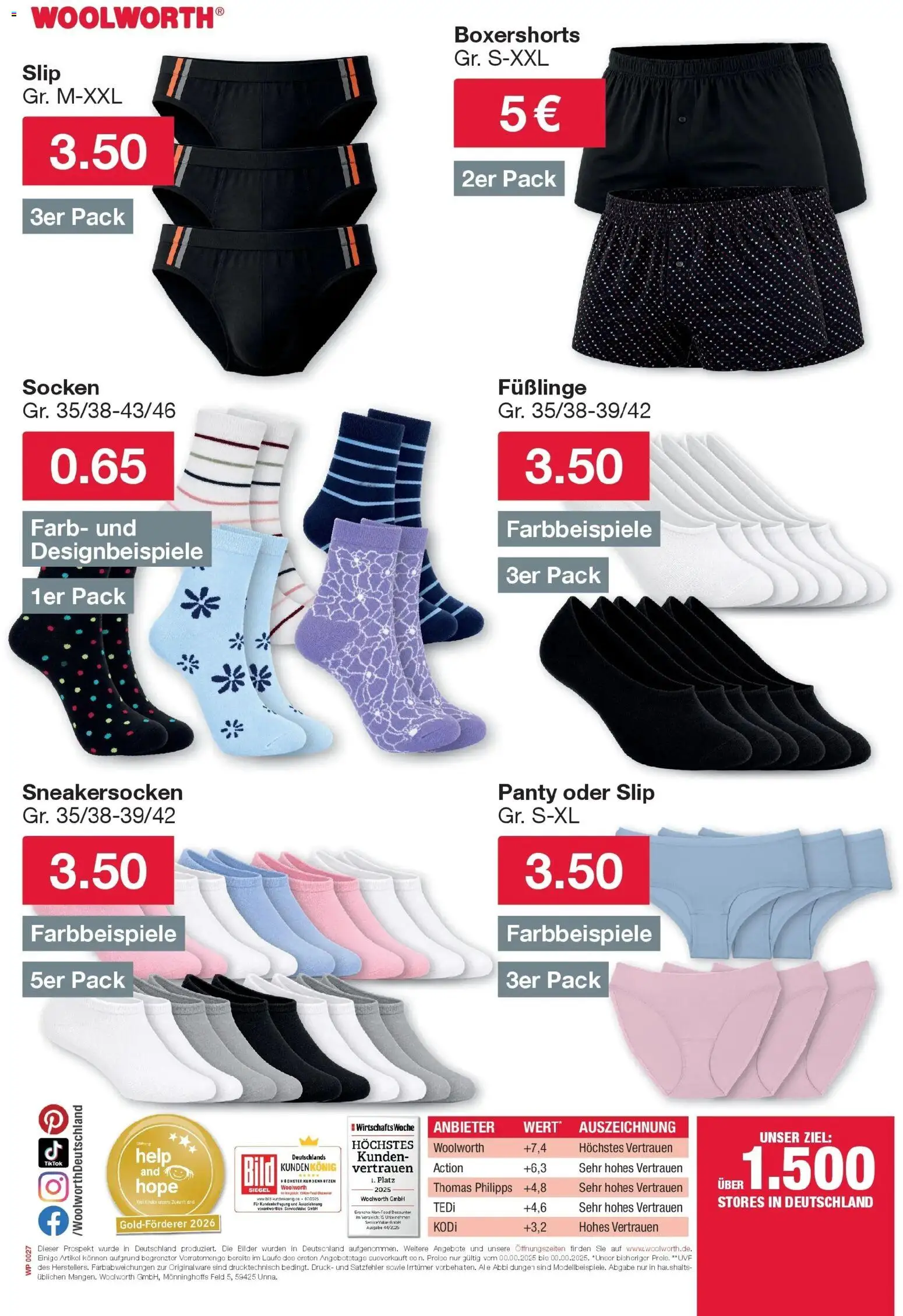 Woolworth Wochenangebote gültig ab 26.06.2026 | Seite: 23 | Produkte: Socken, Slip