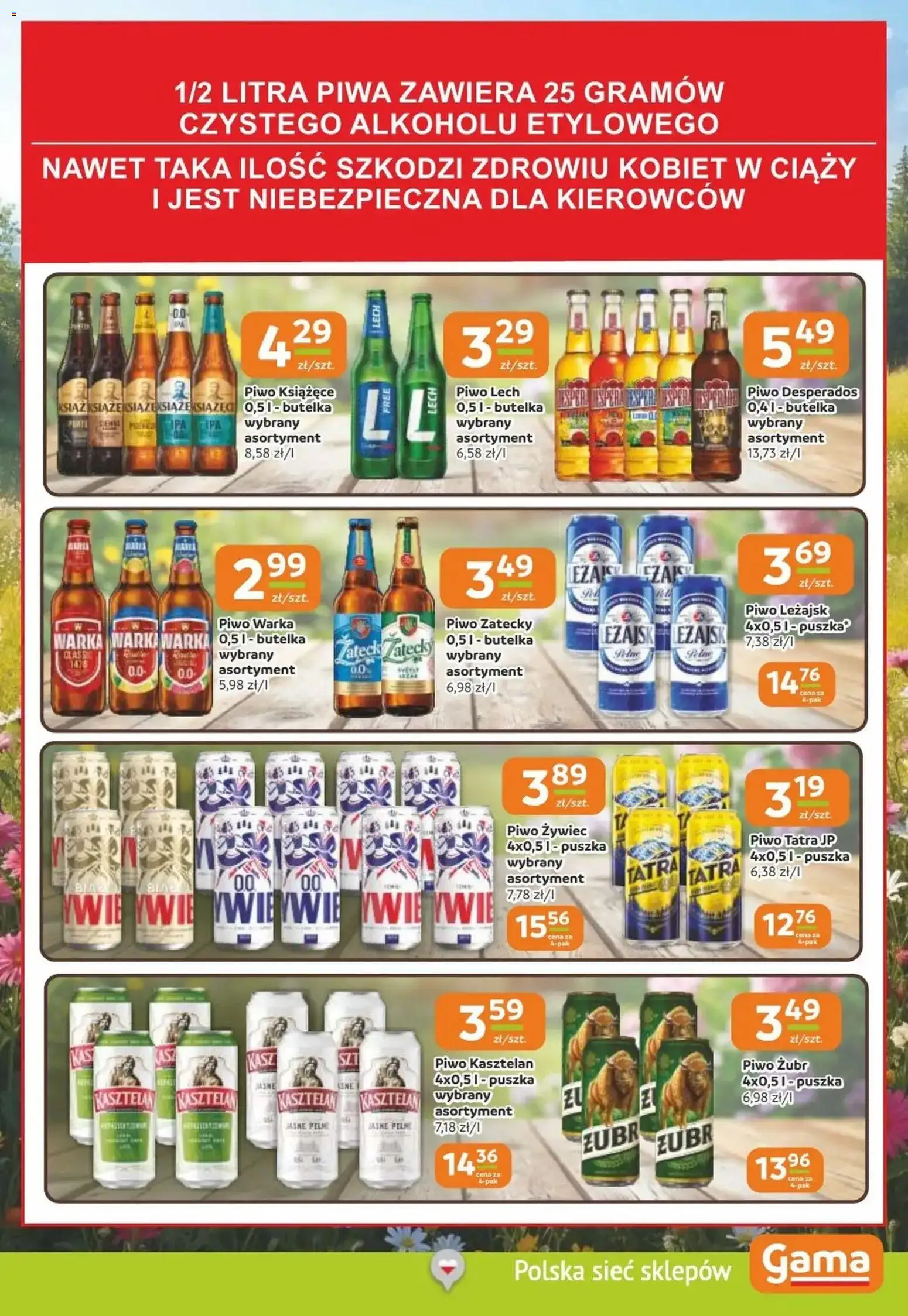 Gama gazetka od 07.05.2026 | Strona: 11 | Produkty: Piwo żubr, Piwo Desperados, Piwo Warka, Piwo