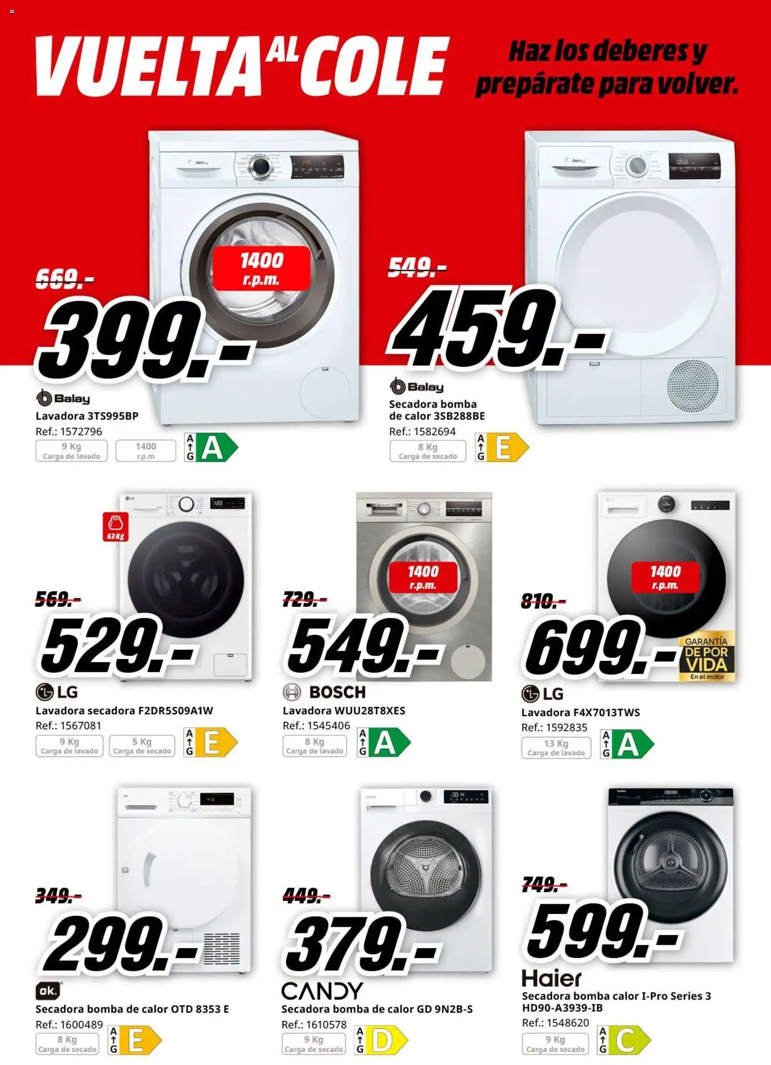 Media Markt Vuelta al Cole │ válido desde el 26/08/2026 | Página: 34 | Productos: Lavadora, Secadora