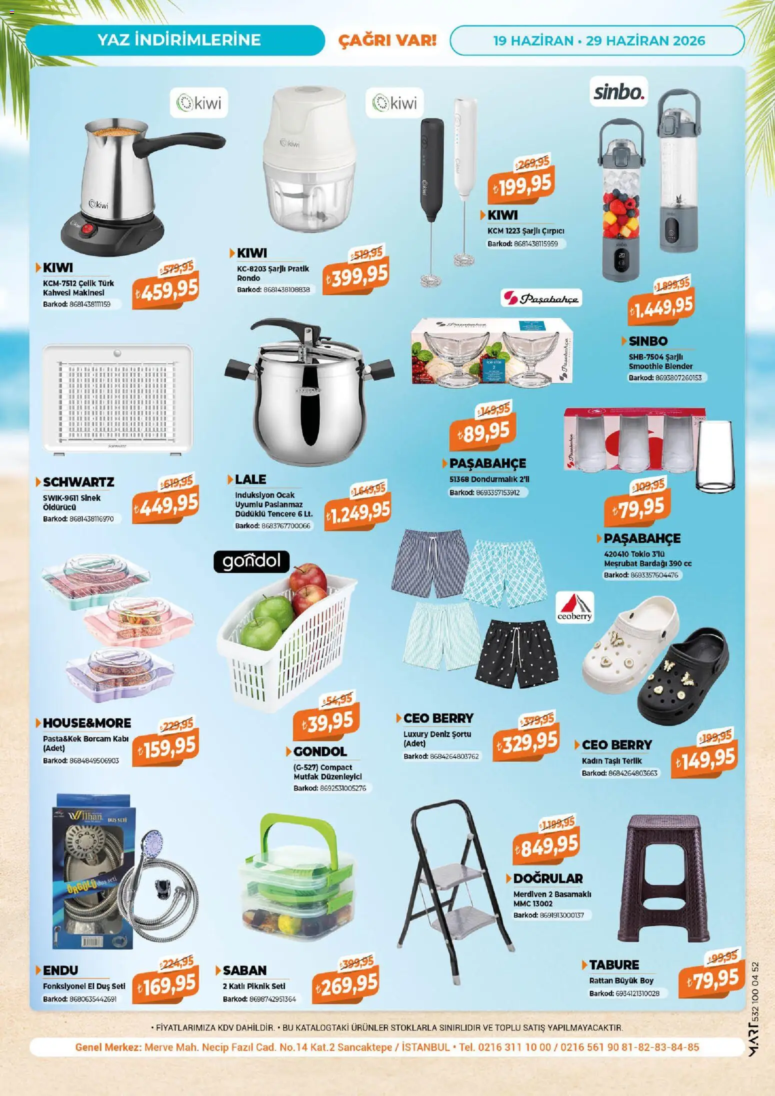 Çağrı Market Katalog - 19.06.2026 tarihinden itibaren geçerlidir | Sayfa: 16 | Ürünler: Çırpıcı, Duş, Terlik, Ocak