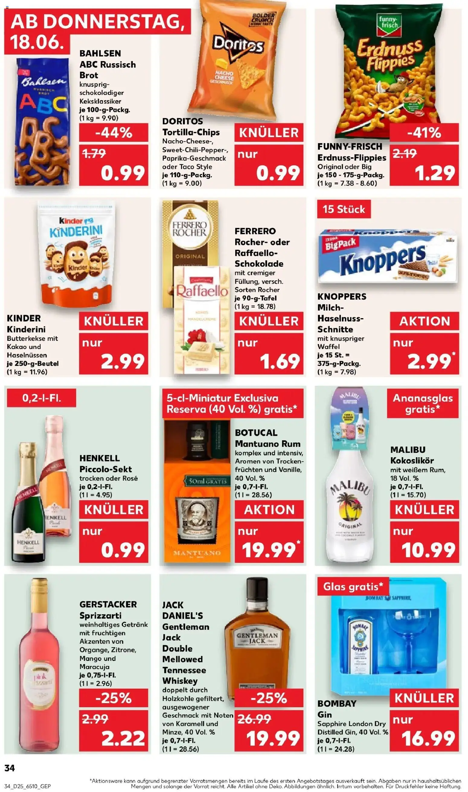 Kaufland Prospekt Köln – gültig ab 15.06.2026 | Seite: 43 | Produkte: Butterkekse, Knoppers, Brot, Gin