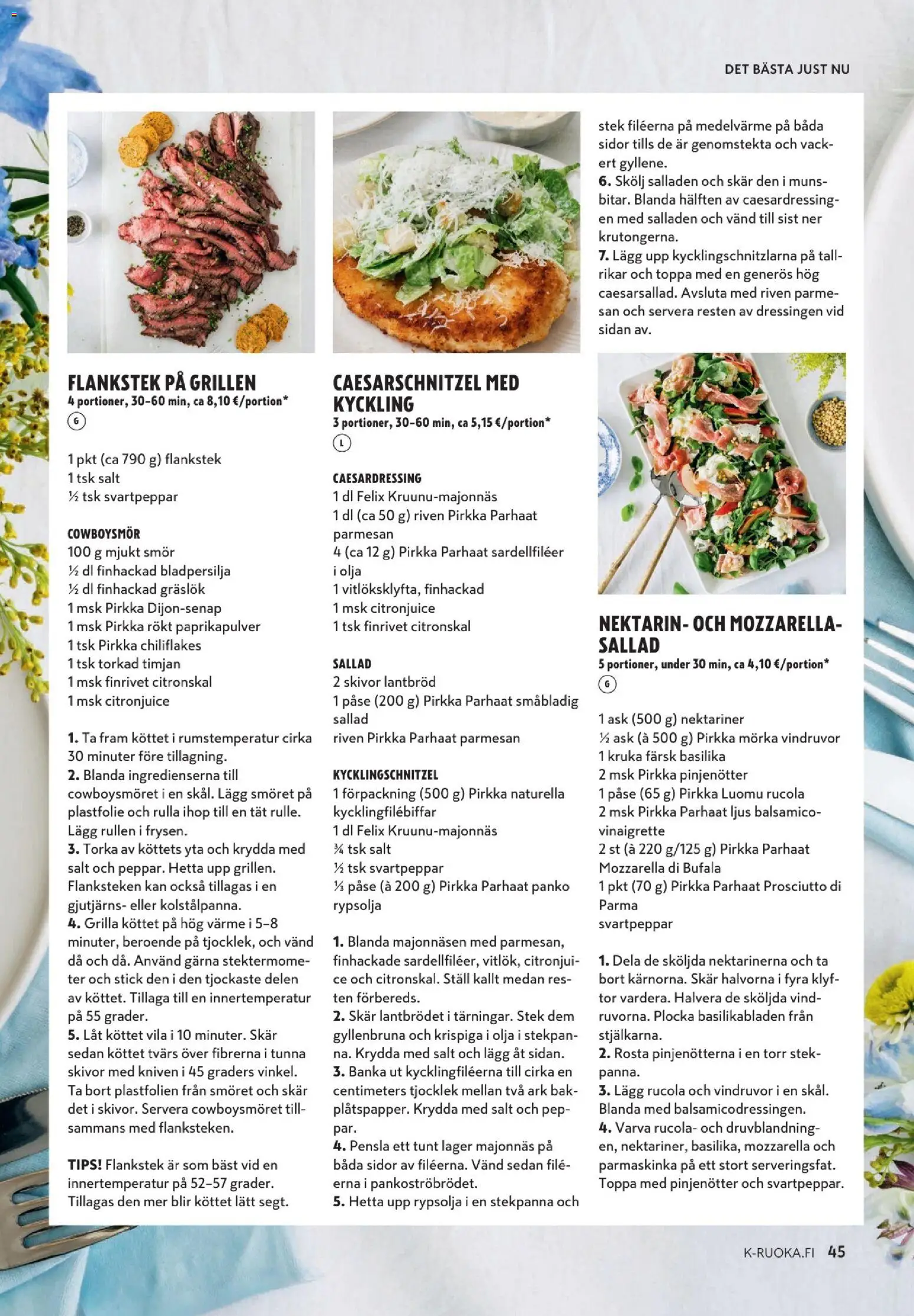 K-Supermarket tarjoukset - K-mat – voimassa 10.06.2026 alkaen | Sivu: 45 | Tuotteet: Rucola, Parmesan, Balsamico, Basilika