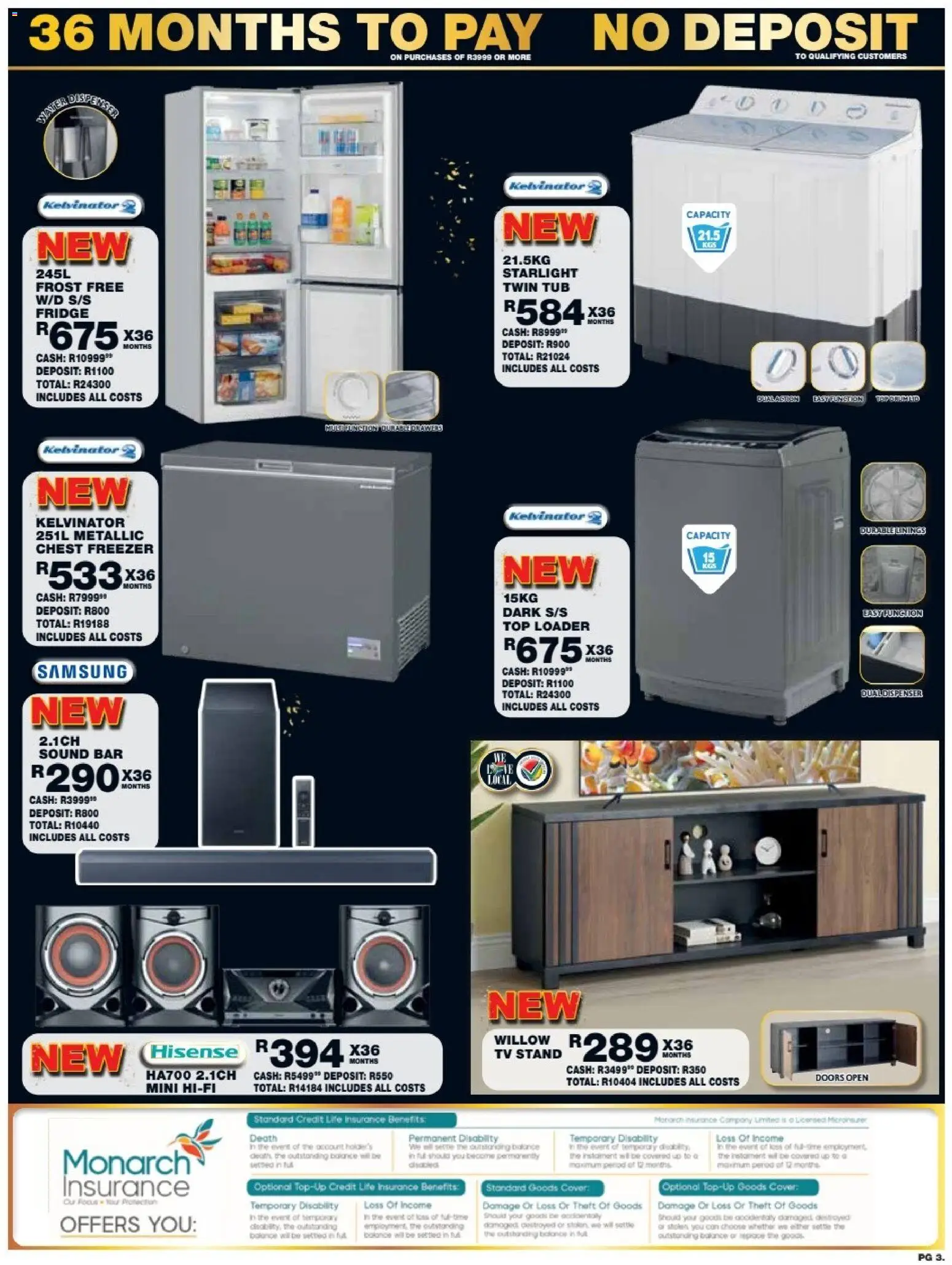 New Lewis Stores catalogue – valid from 10/08/2026 | Page: 3 | Products: Cover, Freezer, Fridge, Chest freezer