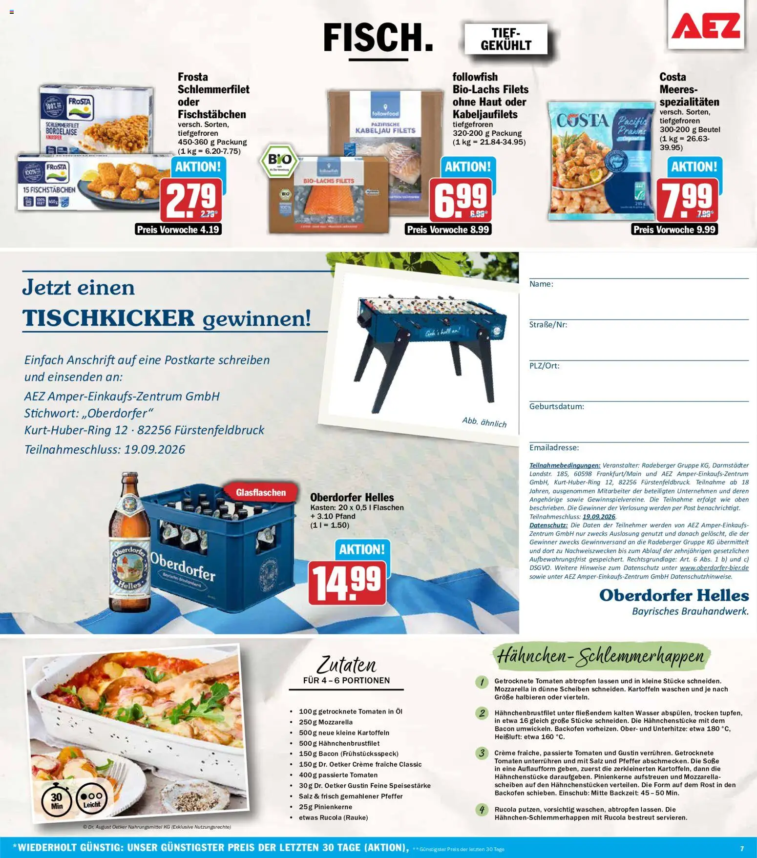 AEZ Prospekt – gültig ab 07.09.2026 | Seite: 7 | Produkte: Mozzarella, Creme, Wasser, Salz
